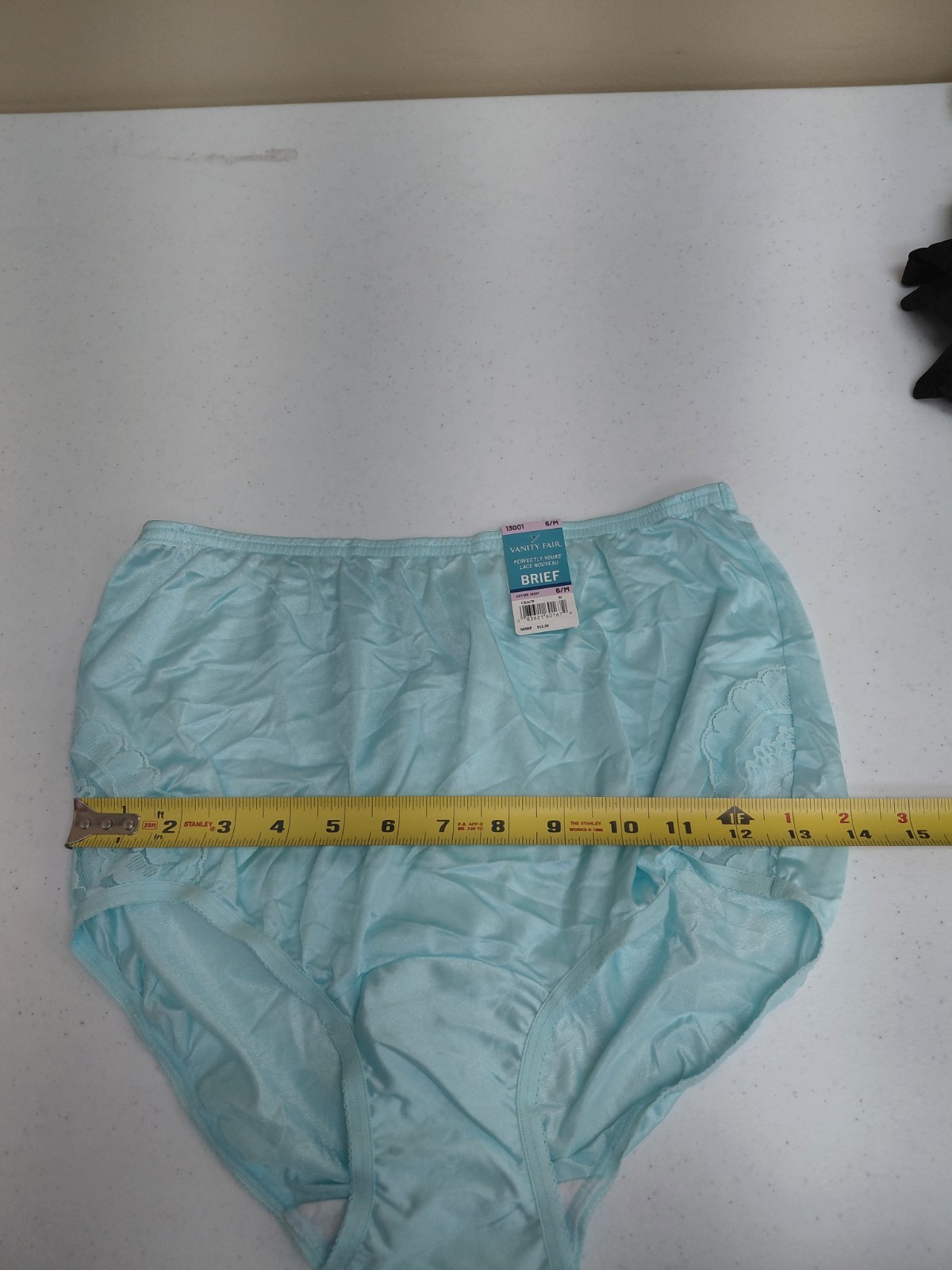 Vintage Light Blue Vanity Fair Granny Brief Size 6/M Laced