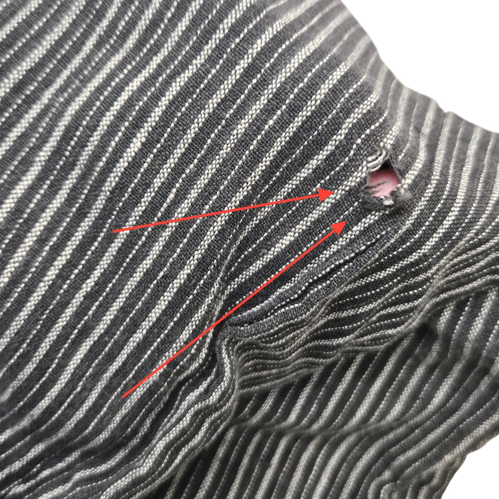 Vintage Terra International Patchwork Pants S Black Pinstripe Art Boho Eclectic