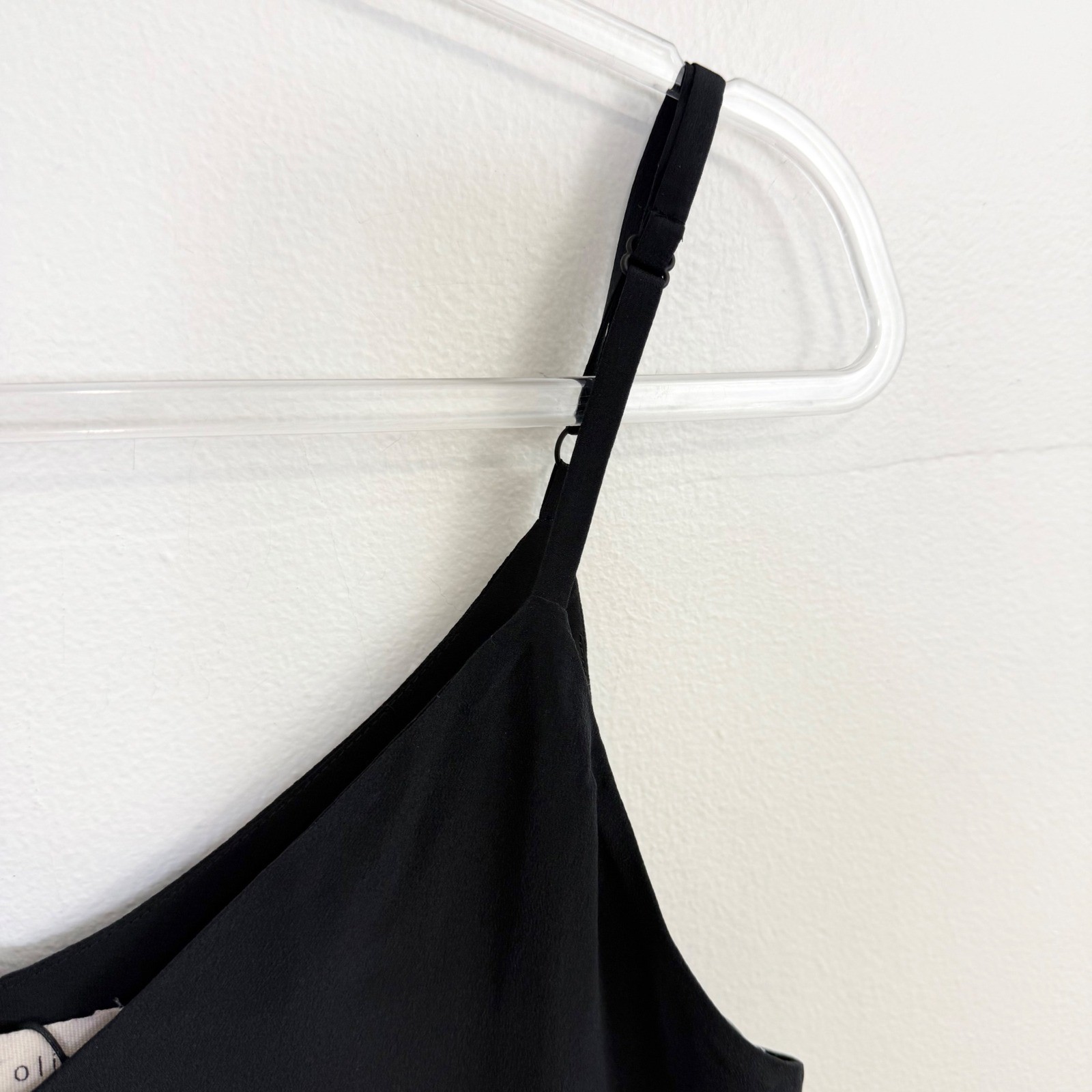 Alice + Olivia AIR Silk Swing Cami Black Spaghetti Strap Tank Top Large