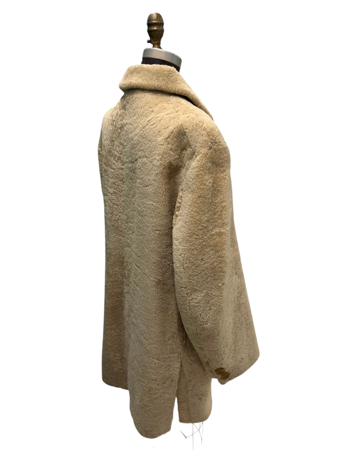 1960s Heavy Cream Wool Double Breasted Coat By Carlin&rsquo;s Fine Furs New York Large
