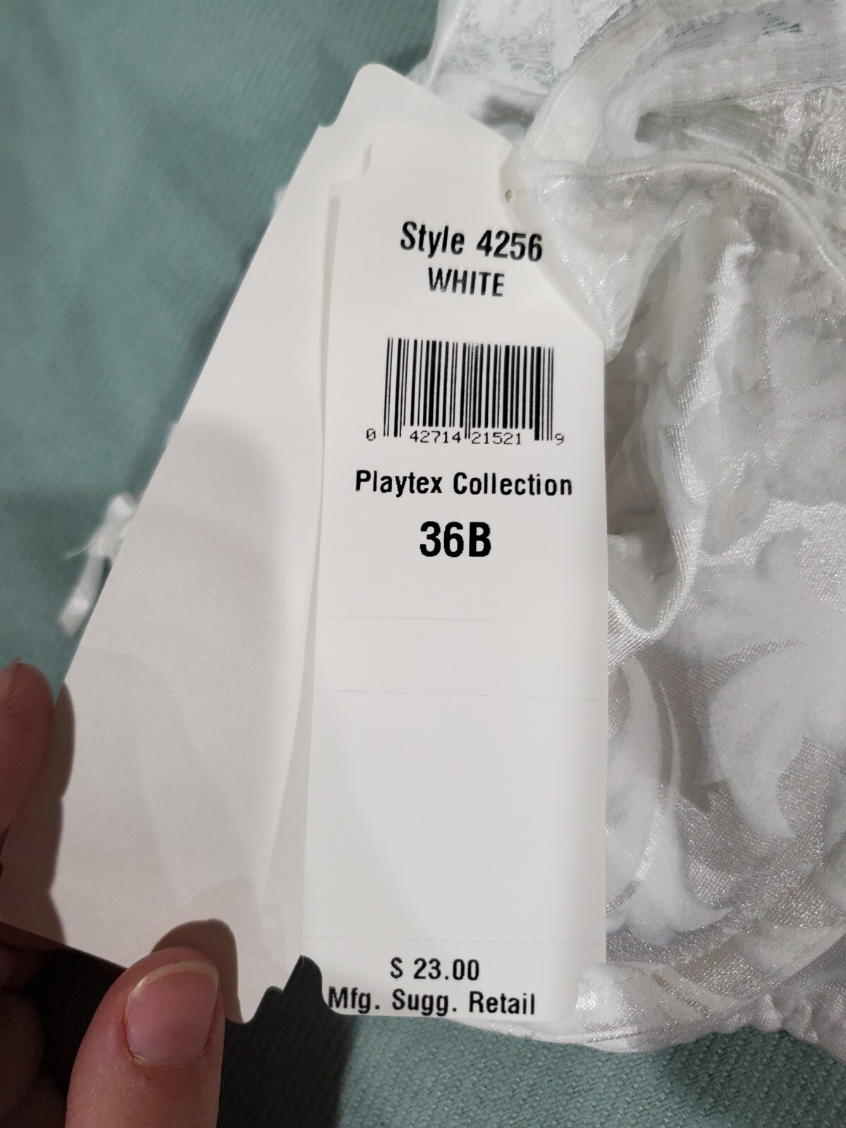 Vintage NWT Playtex Collection Bra 36B Style 4256 Full Figure White Lace NOS