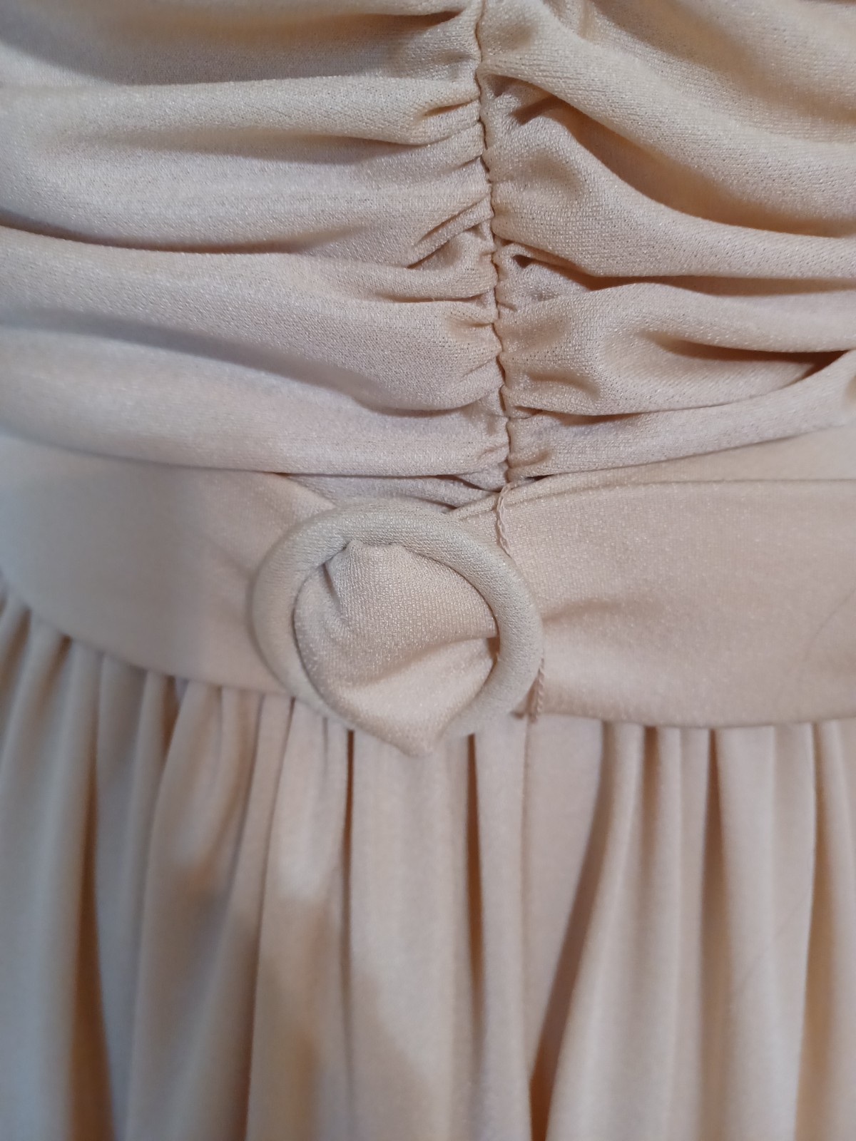 Vintage 1970s Union-Made Earth-Tone Disco Grecian Goddess Midi Dress