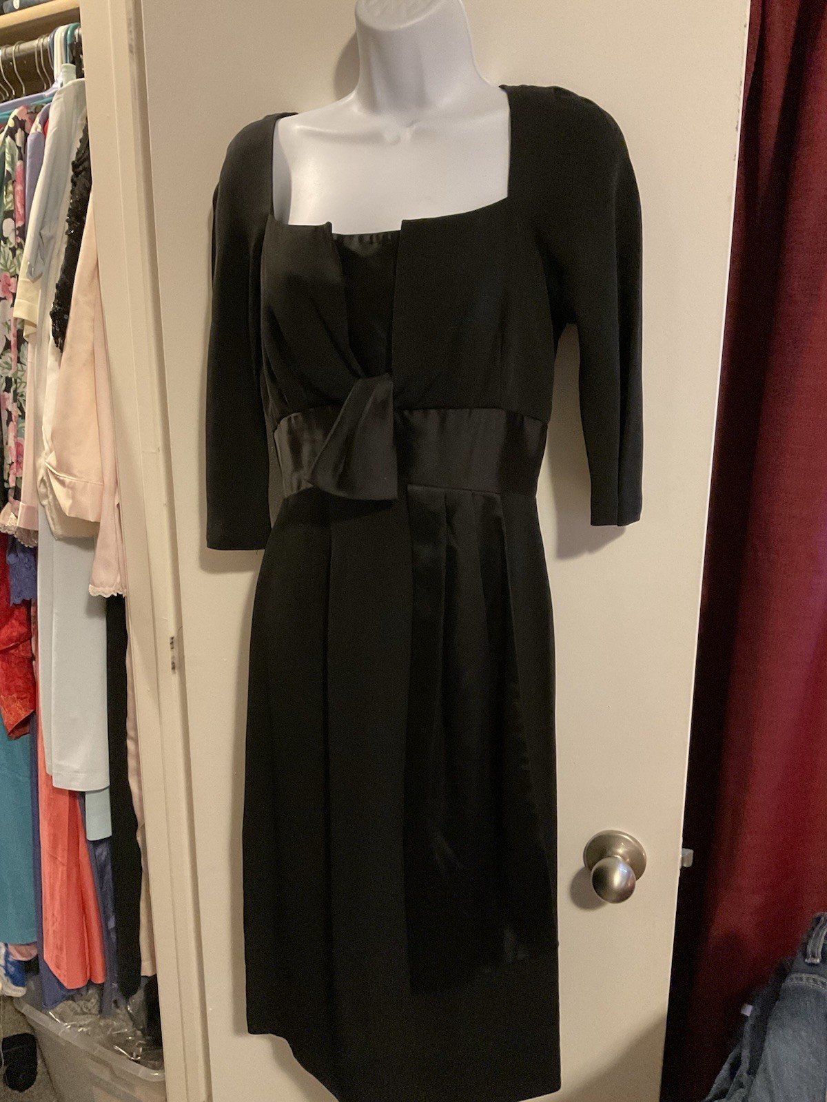Vintage Gertrude Fashions Black Fitted Dress Size 12