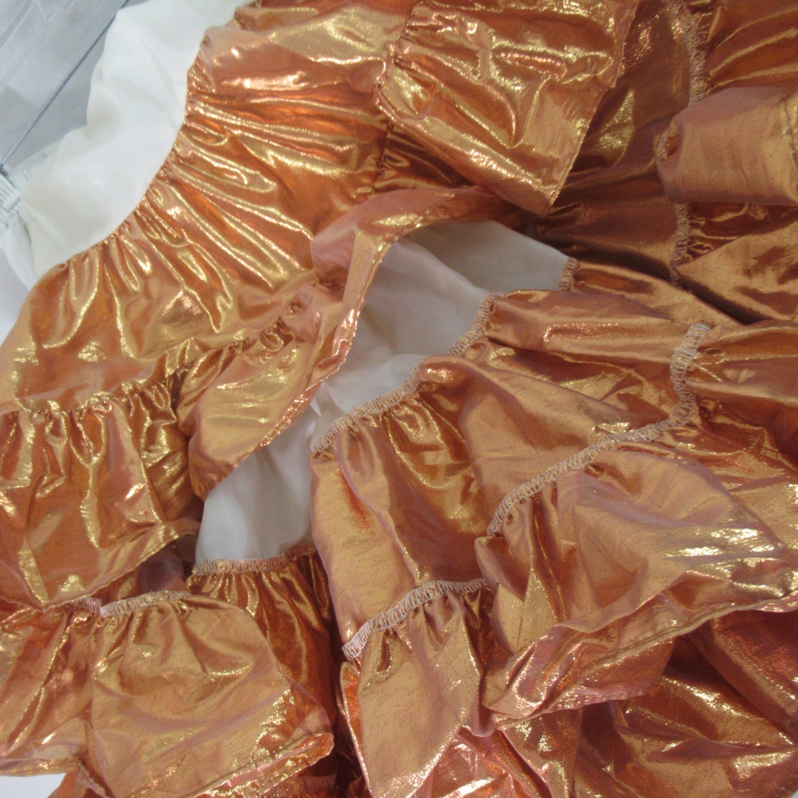 Million Dollar Petticoat Square Dance M Ruffles Metal Copper 3 Tiers 2 Layers