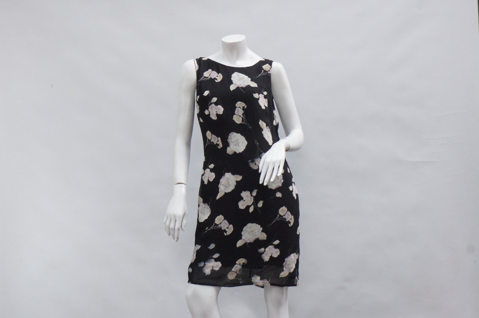 Vintage 90s Floral Print Black Dress by Petite Sophisticate Made In Italy