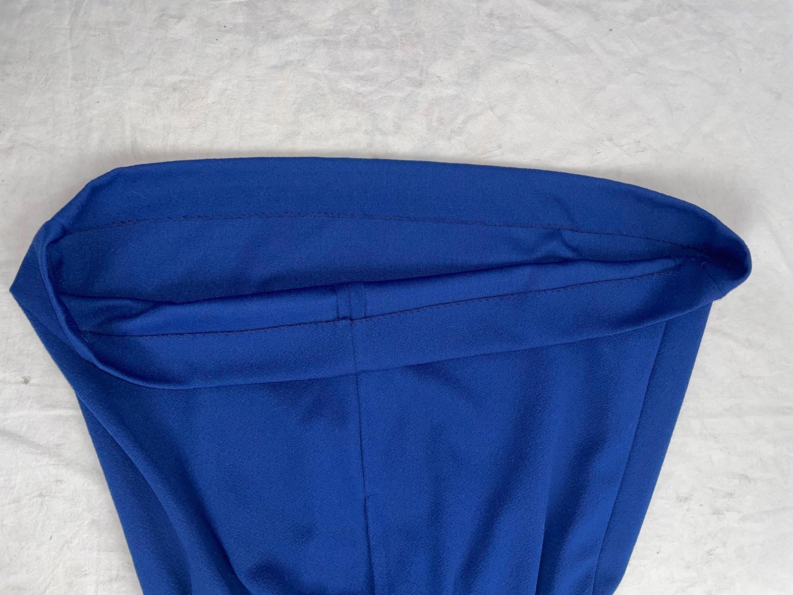 VTG 60S 70S WOMENS BLUE POLYESTER ACCENTED CINCHED BUCKLE DISCO GOGO RETRO DRESS