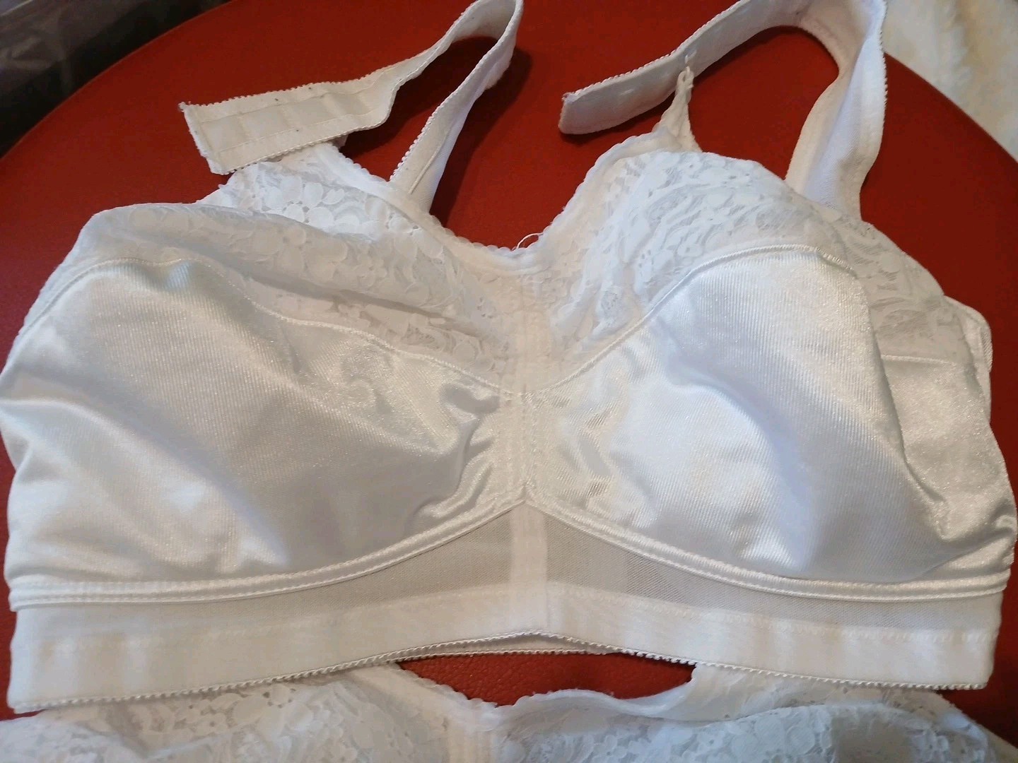 Jodee Surgical Style 3201 Post Mastectomy Bra WHITE w/Pockets 42D Lot Of 2