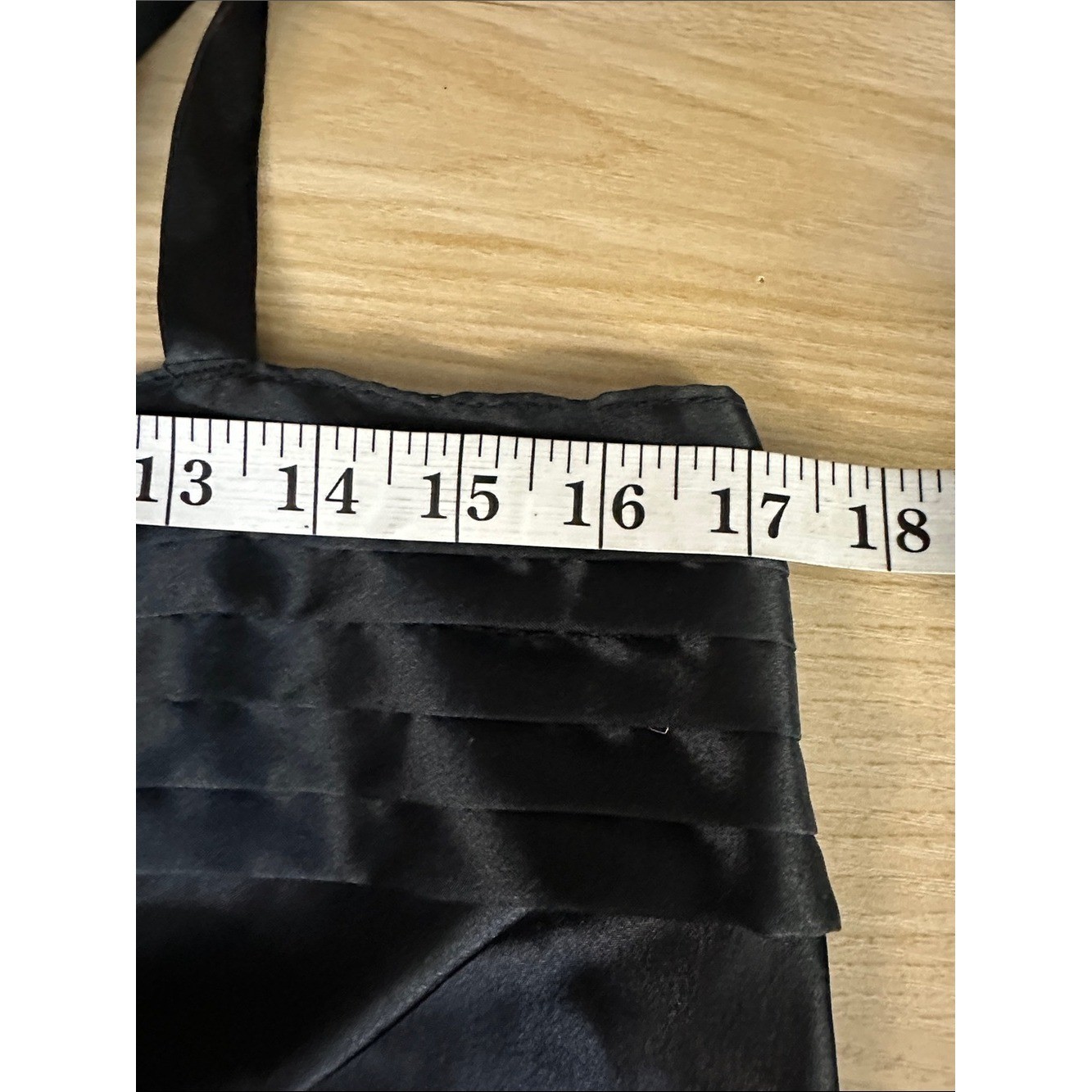 Vintage ESCAPADES Black Satin Pleated Yoke Camisole