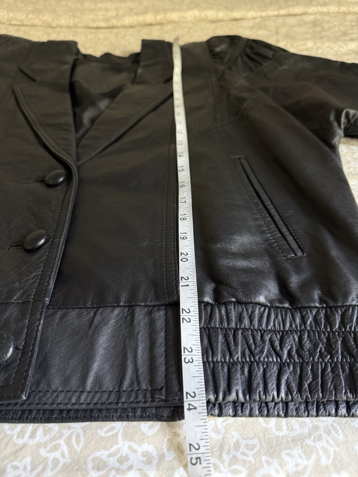 Vintage Black Leather Moto Jacket Size M-L