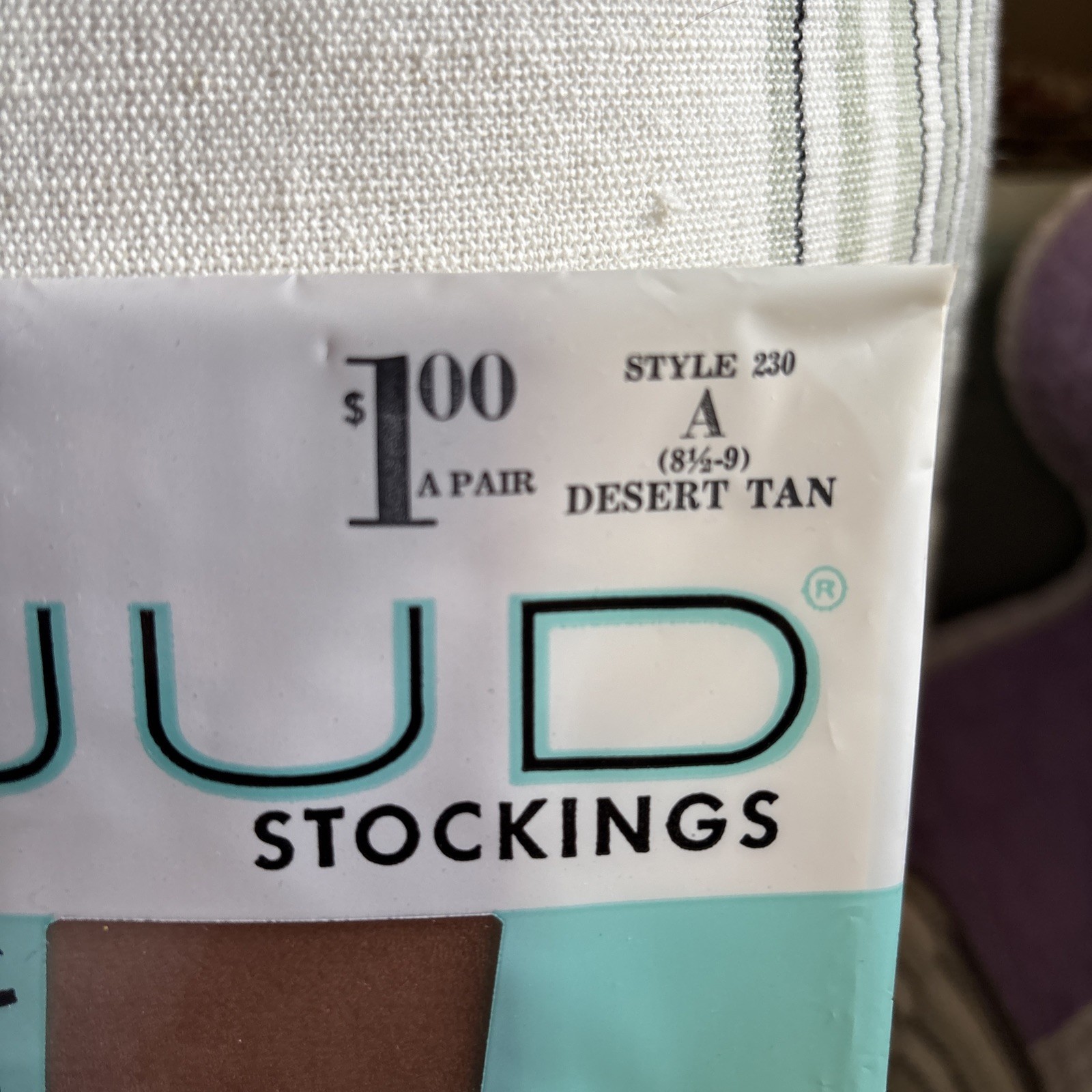 Two Pair NOS MOJUD Seamless Stretch Stockings Hosiery Desert Tan Style A 8 1/2-9