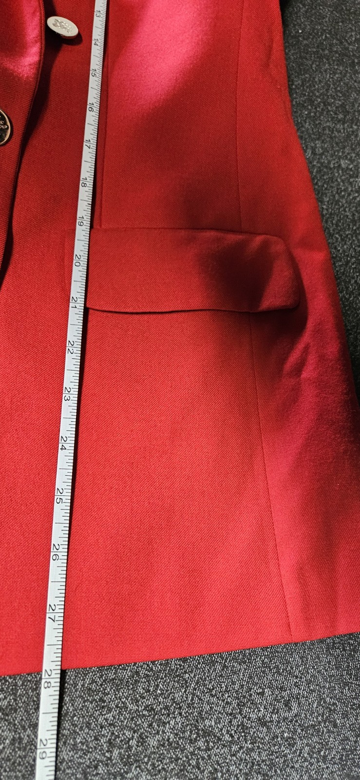 Vintage Burberrys&rsquo; Patrick James Cherry Red Double Breasted Wool Blazer Sz Lrg