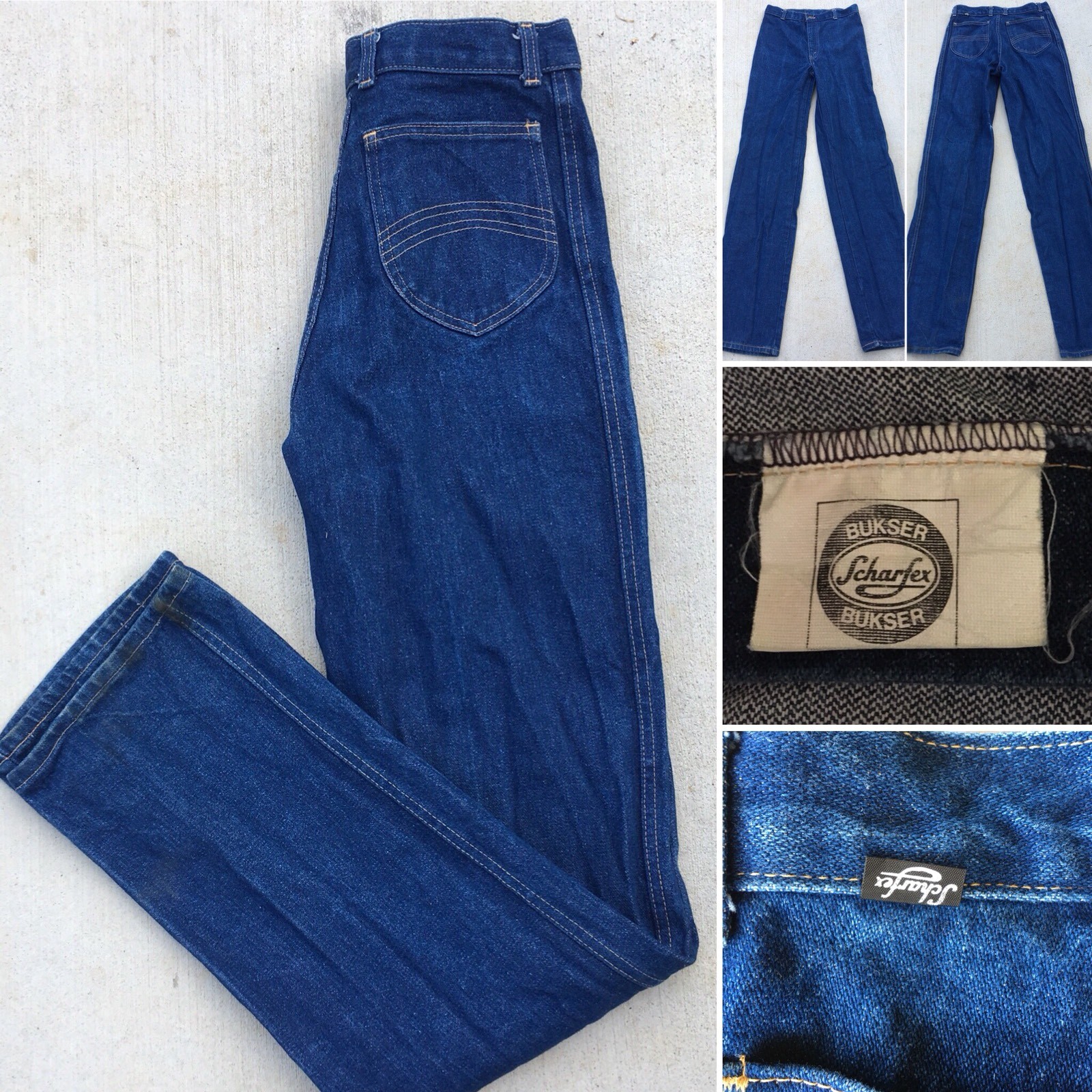 Vintage Sharfex Bukser Jeans High Waist 70s 80s 1970s 1980s 29 In Waist