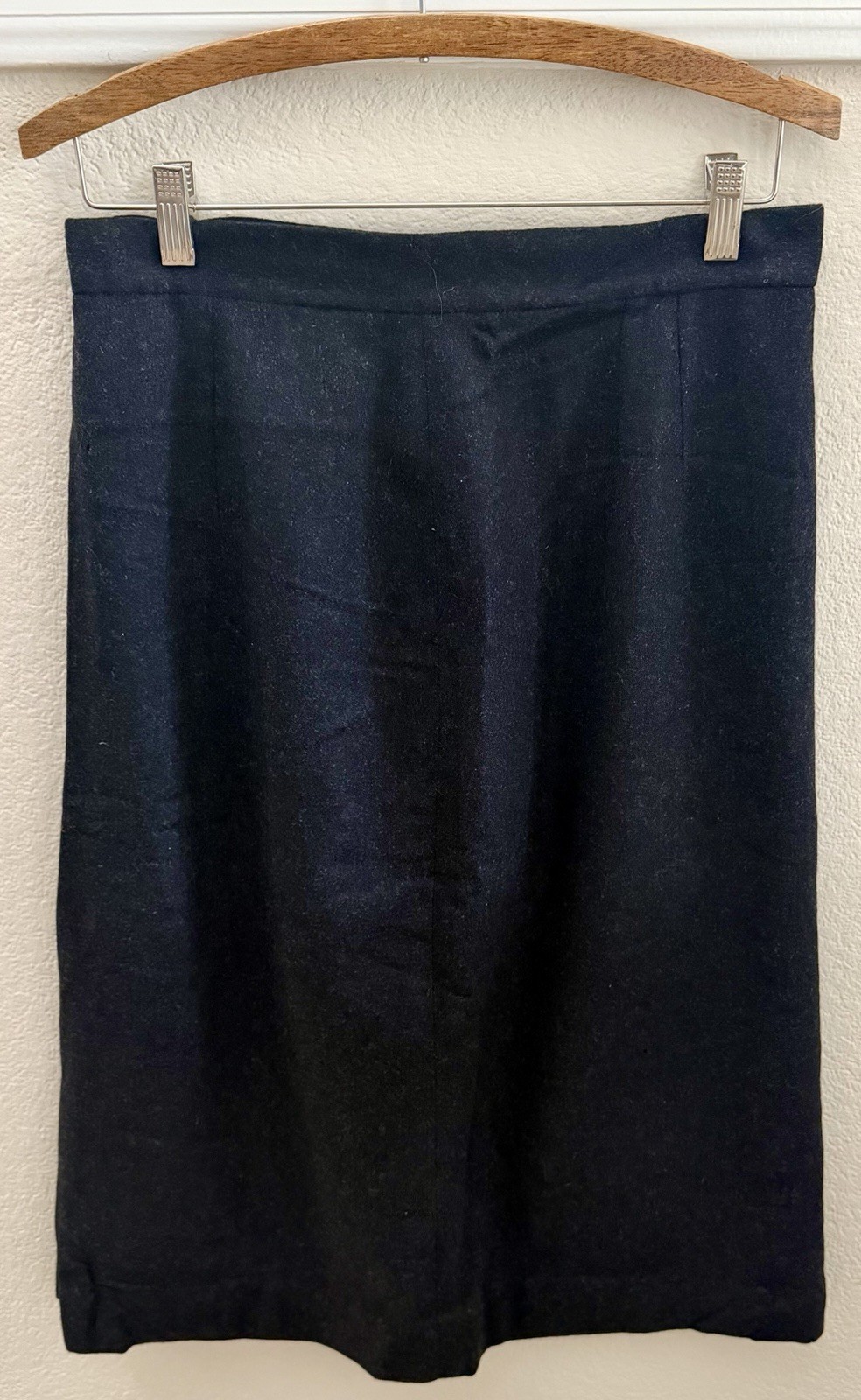 Vintage 1950&rsquo;s Charcoal Black Wool Pencil Skirt Tailored by Nardis of Dallas