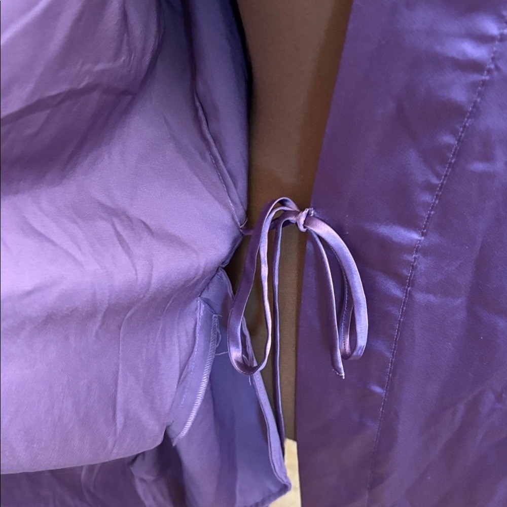 Victoria&rsquo;s Secret Vintage Purple Silky Short Robe Belted Pink Label 2001 Size OS