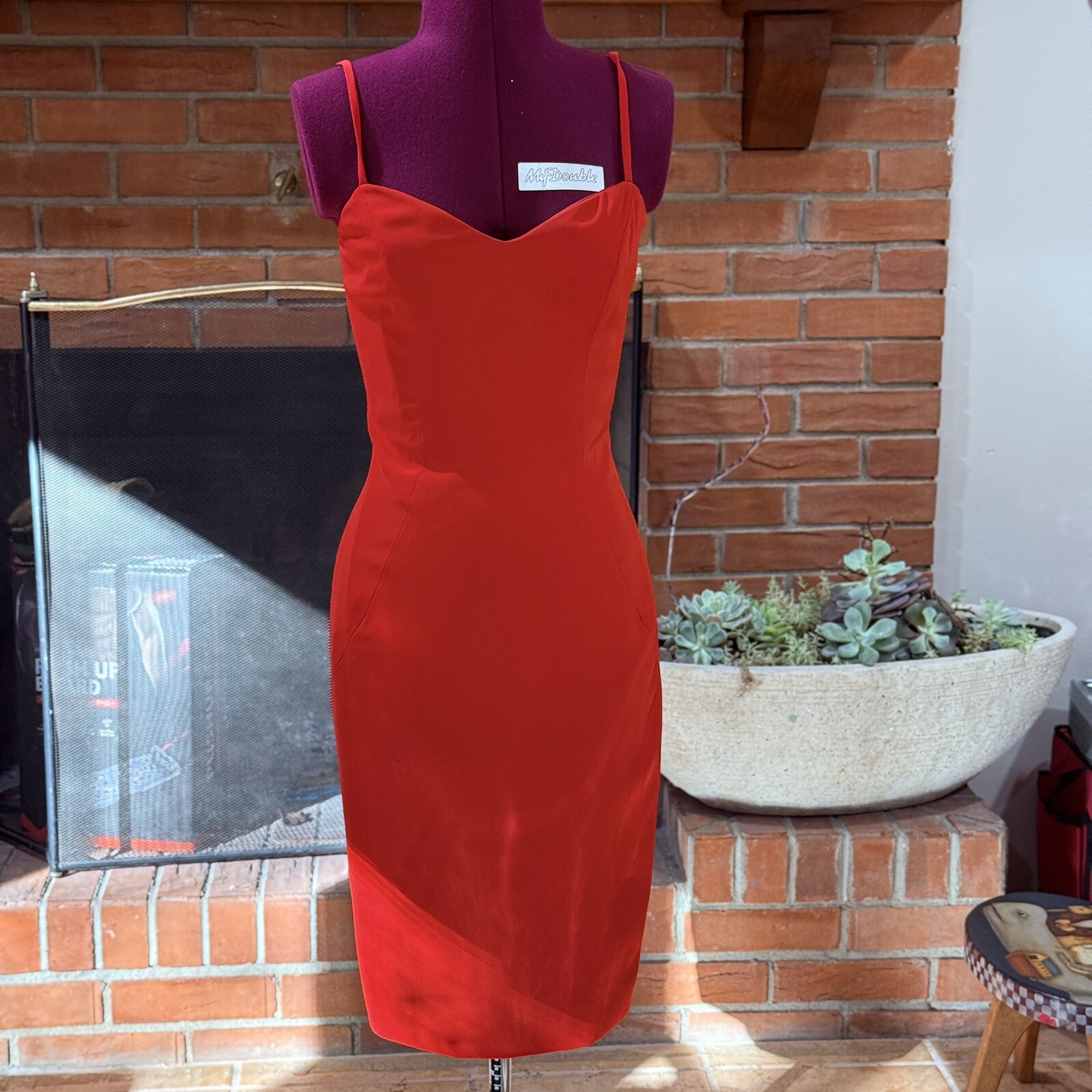 D&rsquo;ore By Della Roufogali Womens Beaded Sequin Red Cardigan & Night Dress Sz 4