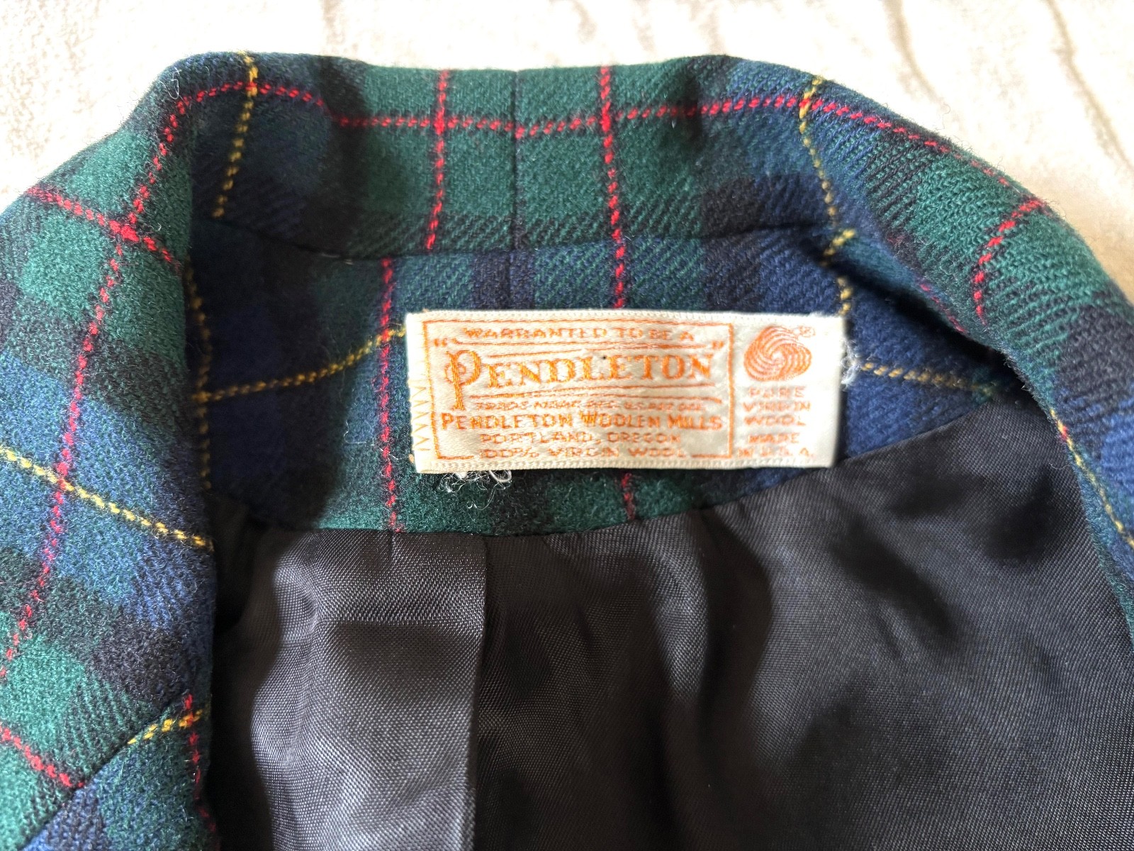 VTG Pendleton 100% Wool Blue-Green Tartan MiUSA Women&rsquo;s Blazer/Suit Jacket HOLES