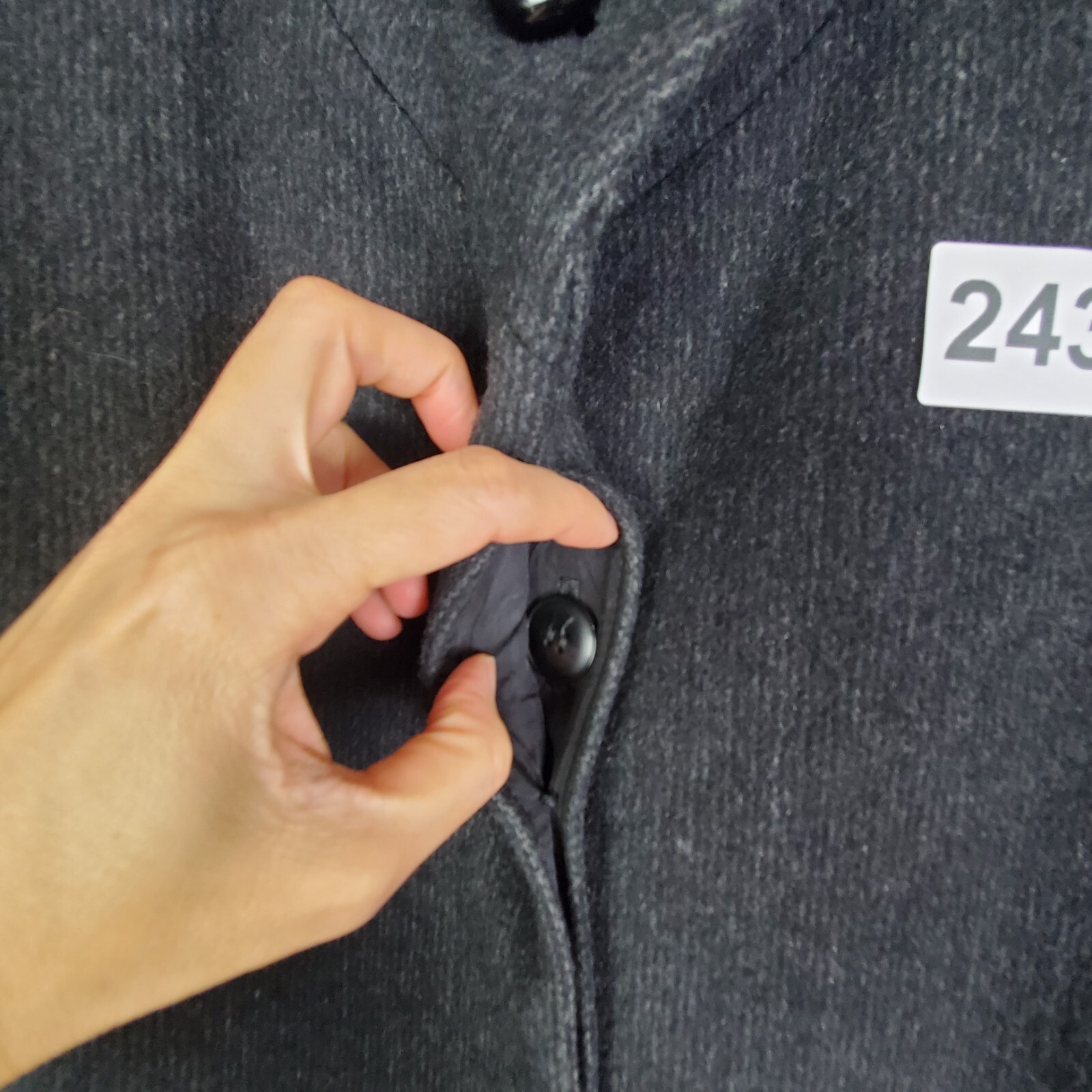 Vtg 70s Womens Jacket Size Medium Gray Wool Cashmere Blend Trench Coat ILGWU