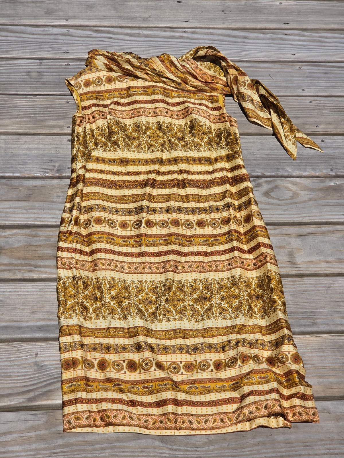 Vintage Dynasty Hong Kong One Shoulder Paisley Maxi Dress Size 10 Boho 70s Style