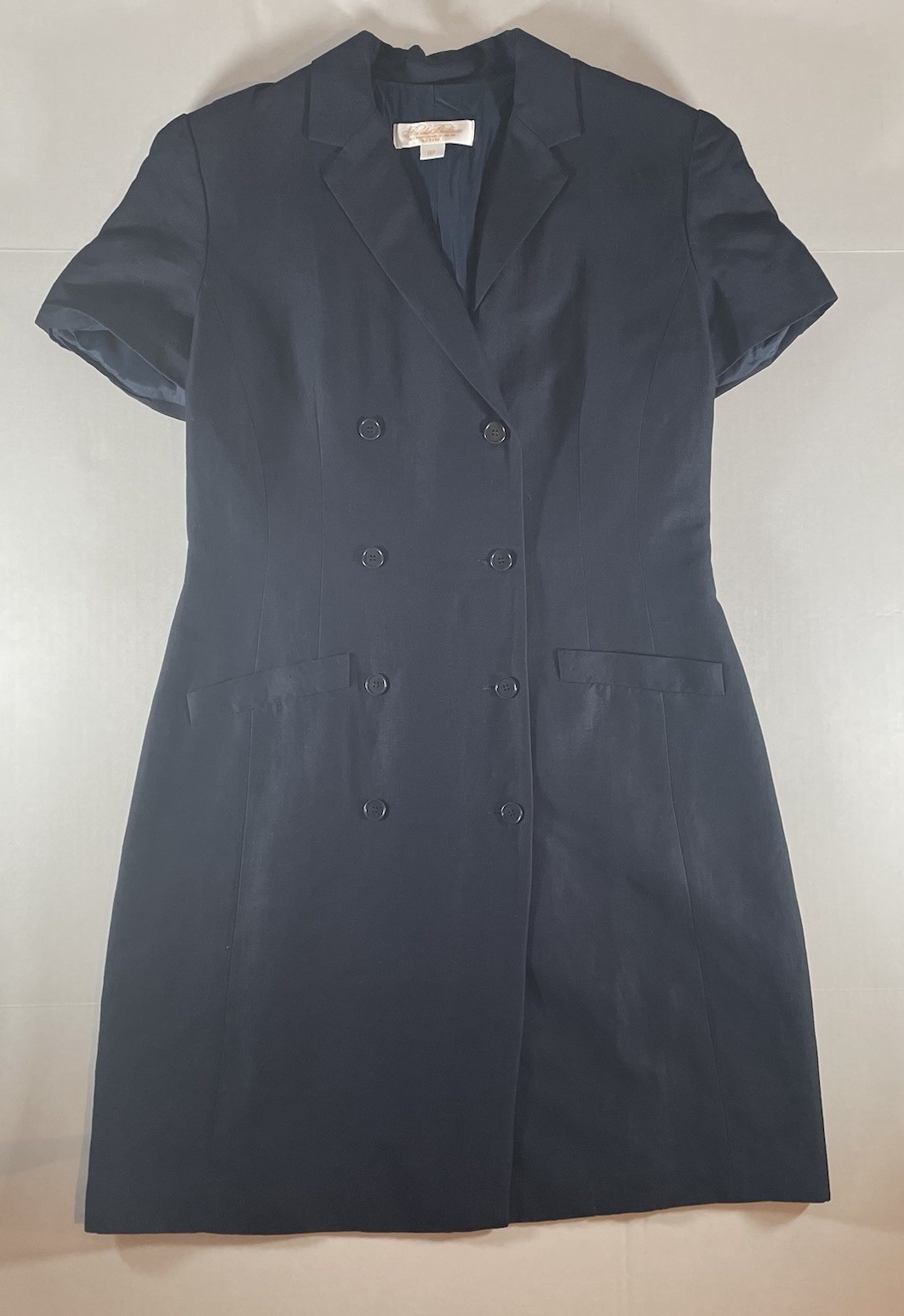 Vintage Brooks Brothers Navy Blue Double Breasted Dress Size 12P Tailored Style