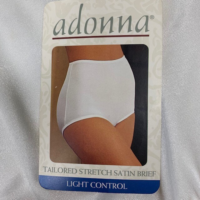NWT JCPenney Adonna Light Control Stretch Satin Panties. Size Large
