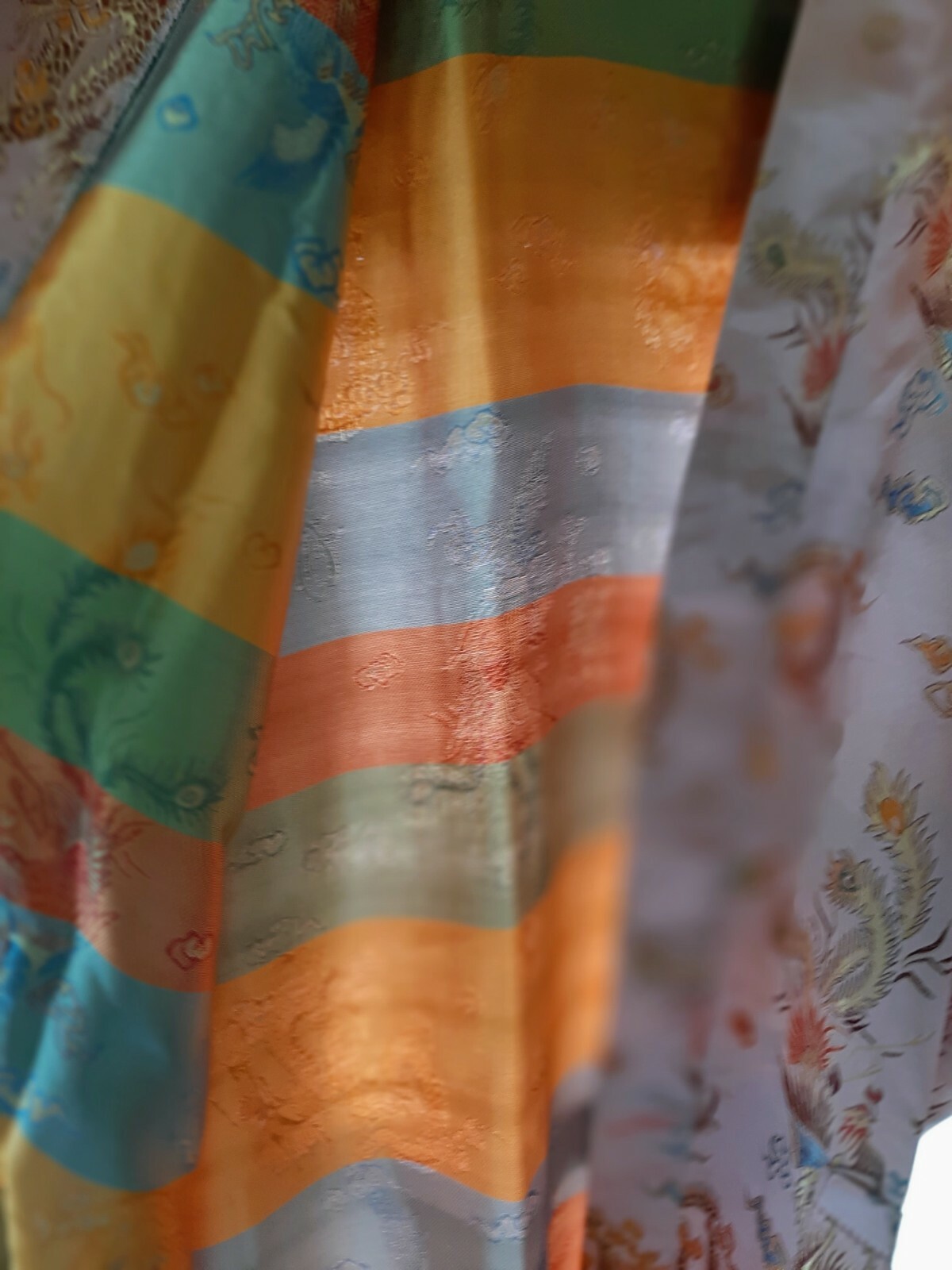 Vintage??? Long Liquid Pink/Multi Color Chinese Robe