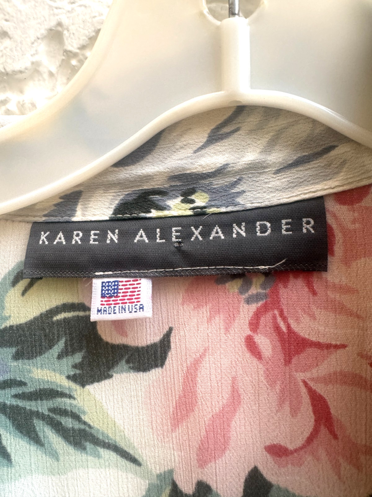 Vintage Karen Alexander Floral Dress Lace Collar Cottagecore Prairie USA M/L