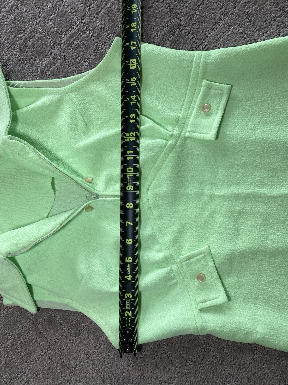 Vintage Homemade 70’s Lime Green Disco Go Go Sleeveless Short Dress Small