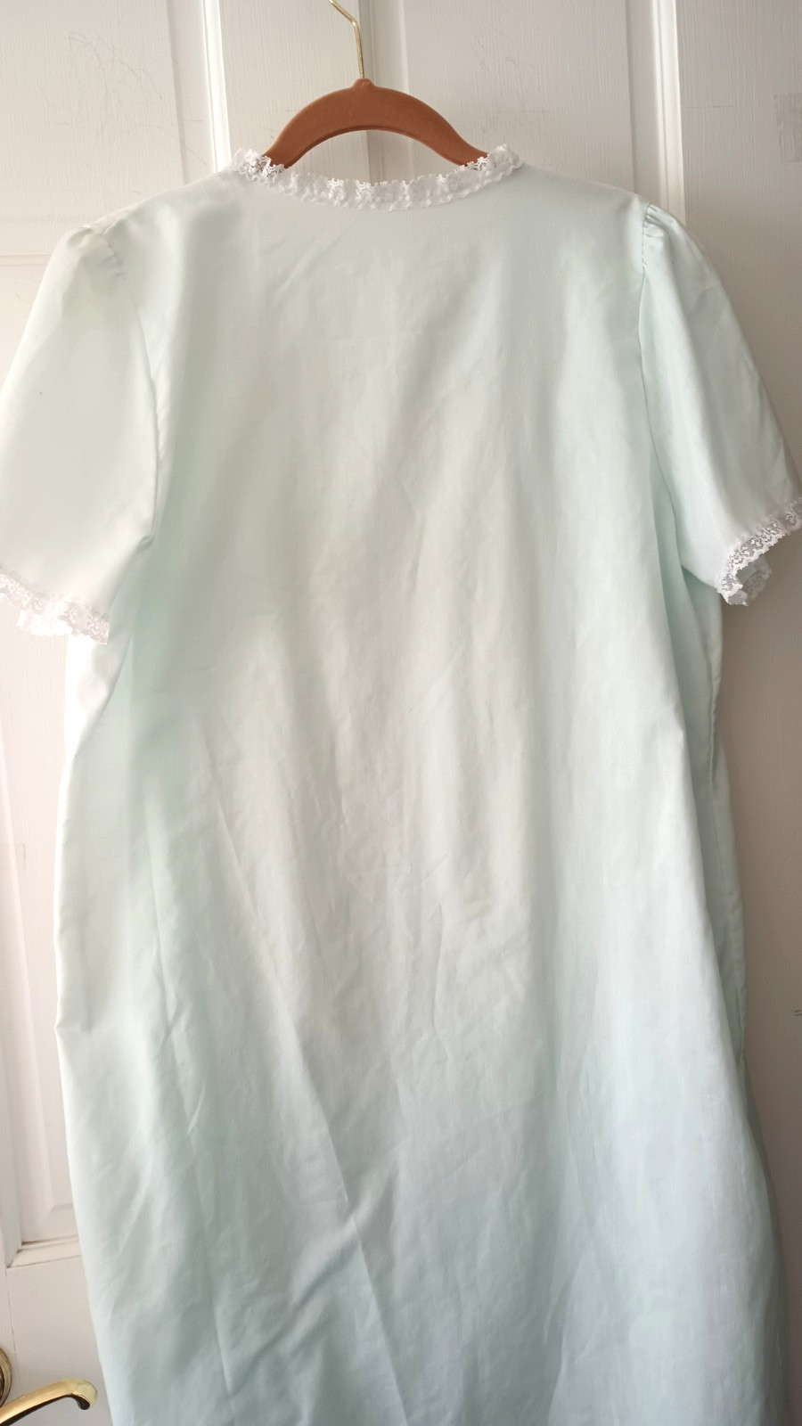 Vtg Sears Nightgown & Robe Set Powder Blue Modest Feminine USA Made Medium