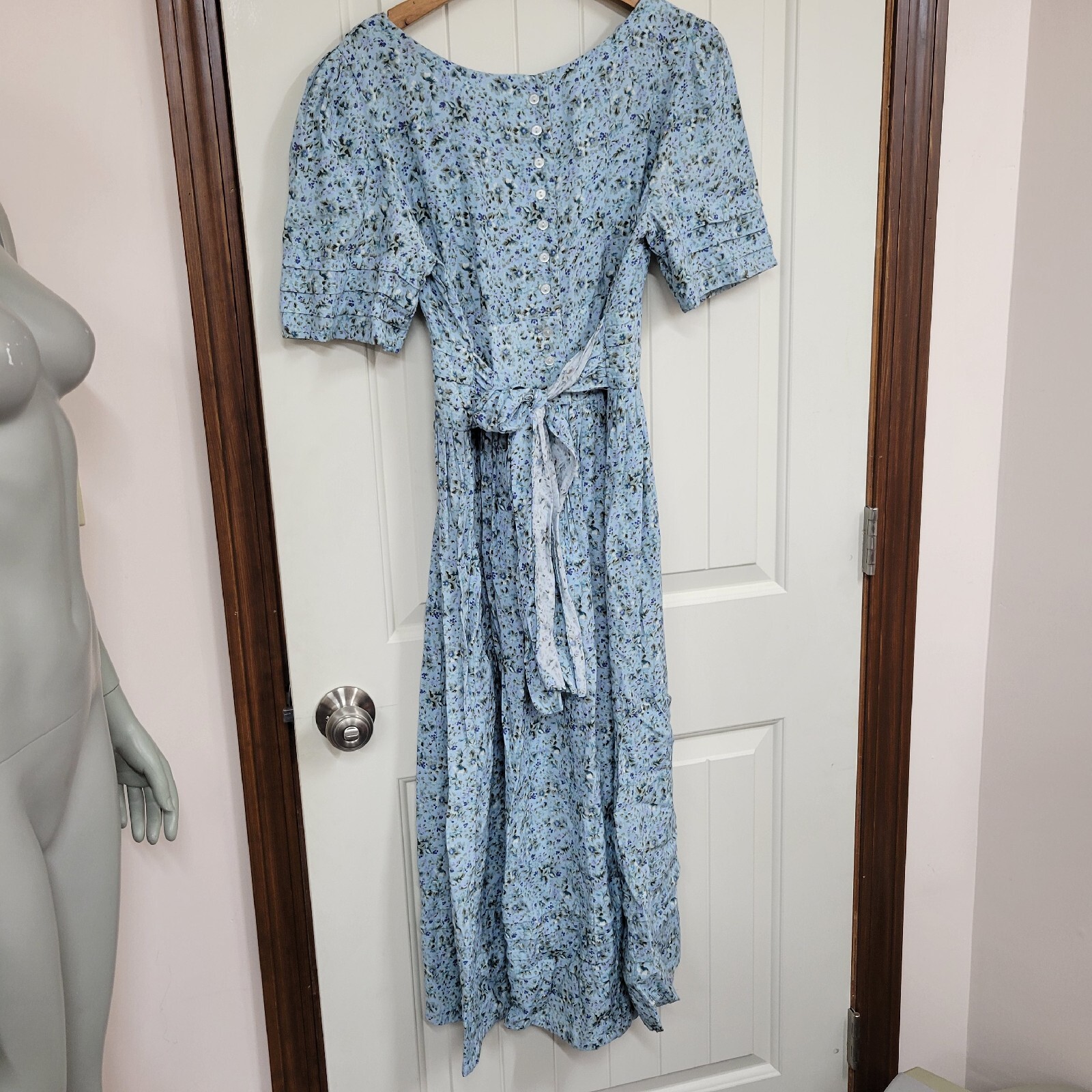 vintage Karin Stevens 1990s Cottage core summer babydoll midi dress (See Desc)