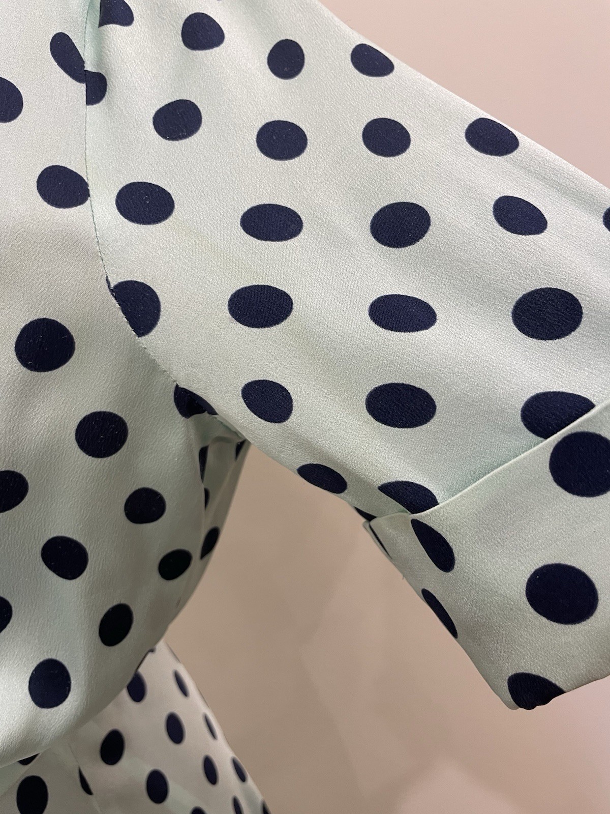 Vintage Escada by Margaretha Ley Silk Dress Polka Dot Pattern Made in Italy
