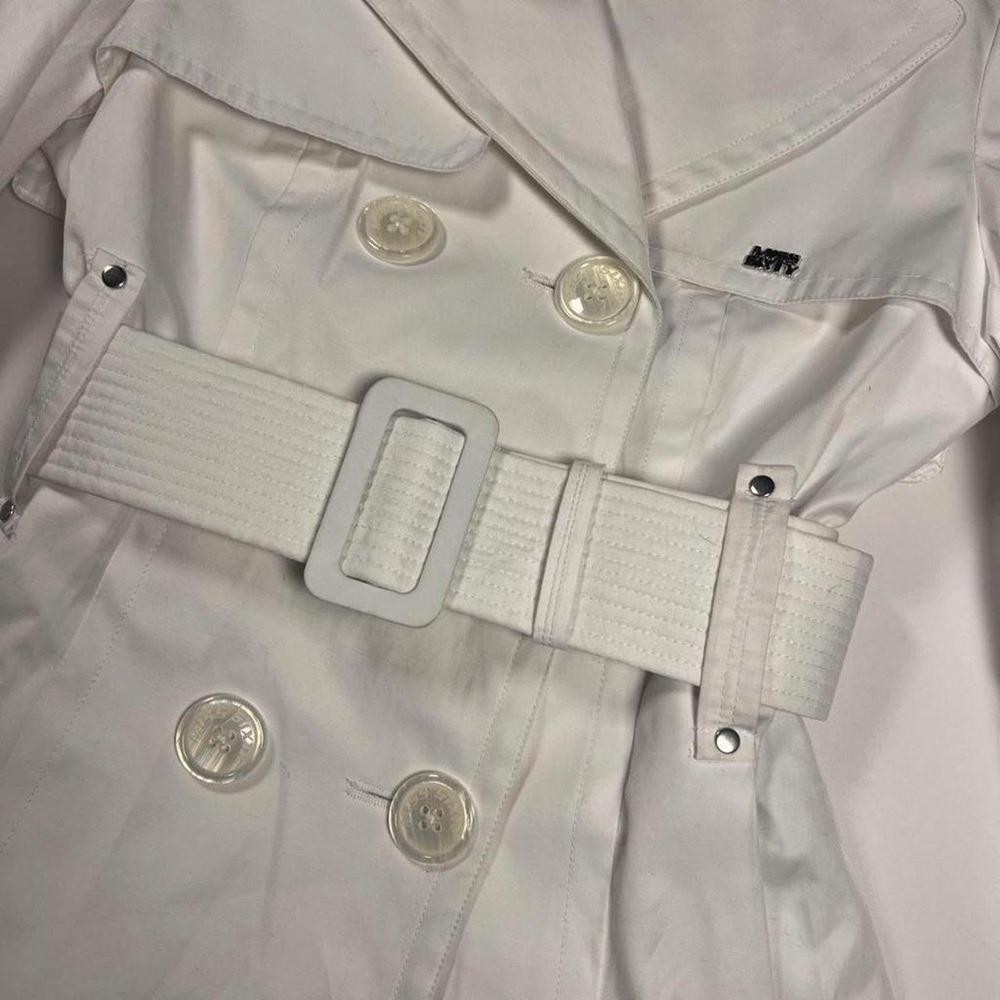 Miss Sixty Vintage Y2K White Double-Breasted Trench Coat