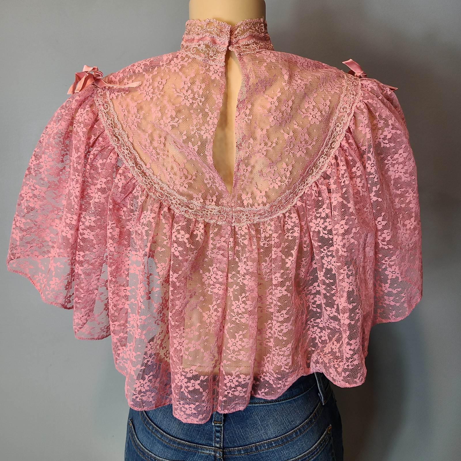 Vintage 70’s Bohemian Off White Handmade Crochet Cape/Shawl .. Range Of Sizes