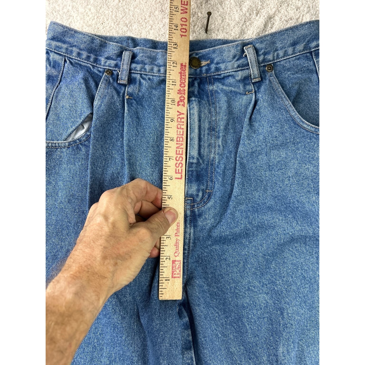 Vintage Brittania Express High Waisted Pleated Mom Jeans Medium Wash Blue Sz 14