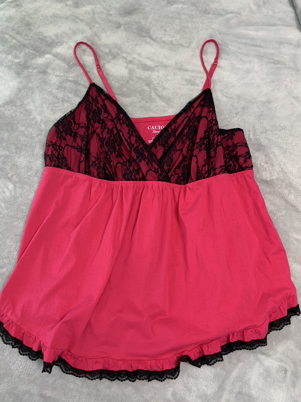 Cacique Babydoll 26/28 3X Lingerie Nightie Cool Summer Cotton Queen sz
