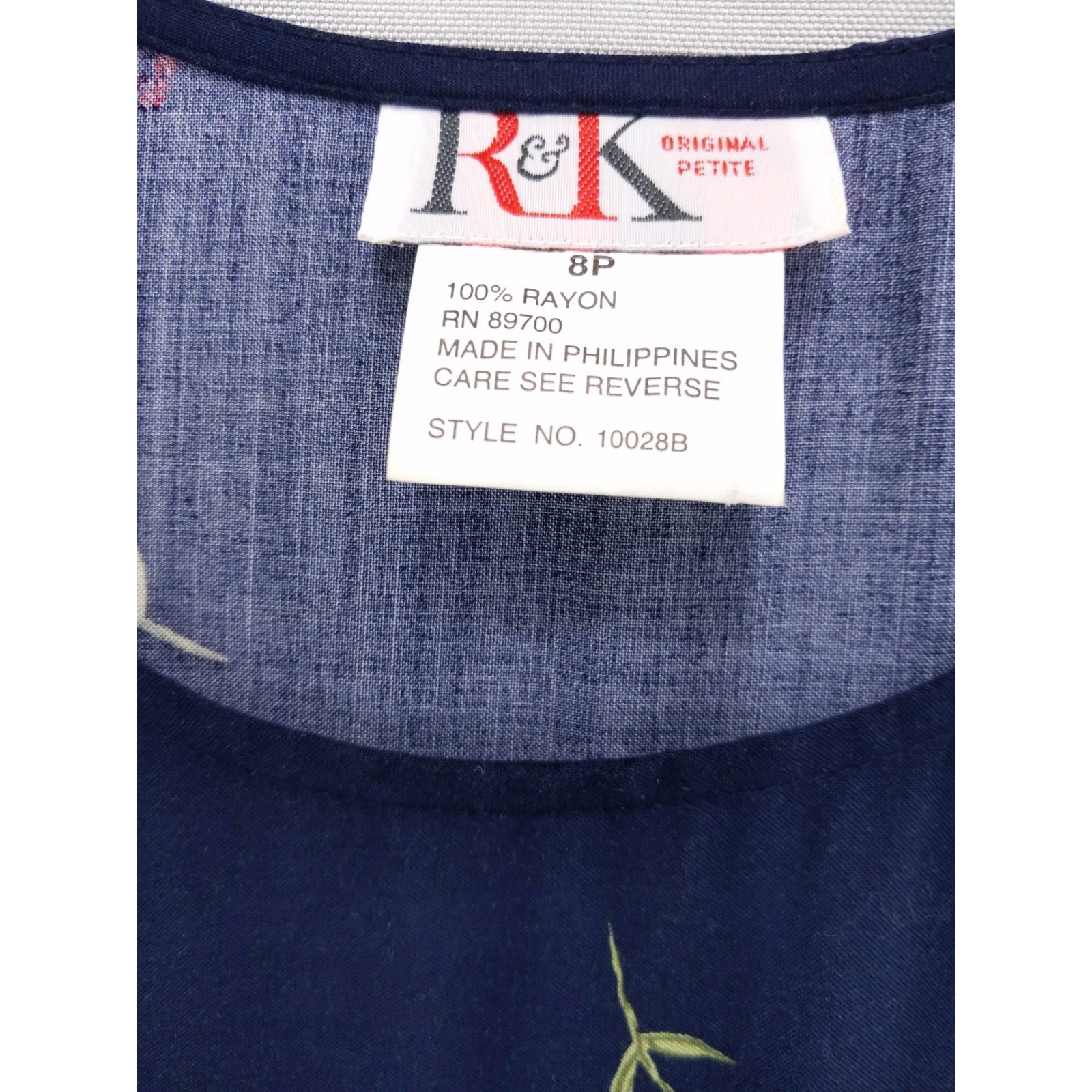 Vintage 90s R&K Original Maxi Dress Sz 8P Tie Back Floral Border Print Rayon