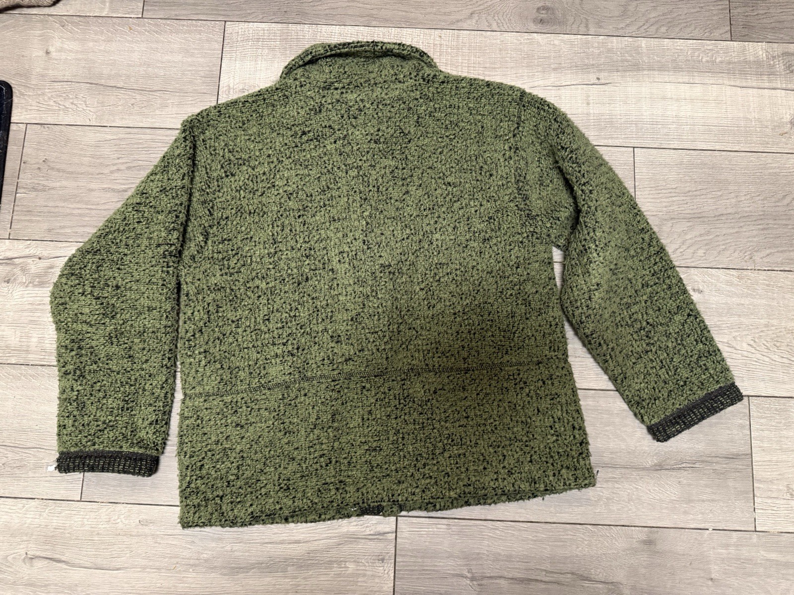 Vintage Fleece Jacket Alps 90s Rustic Green Black Flecks Size Medium