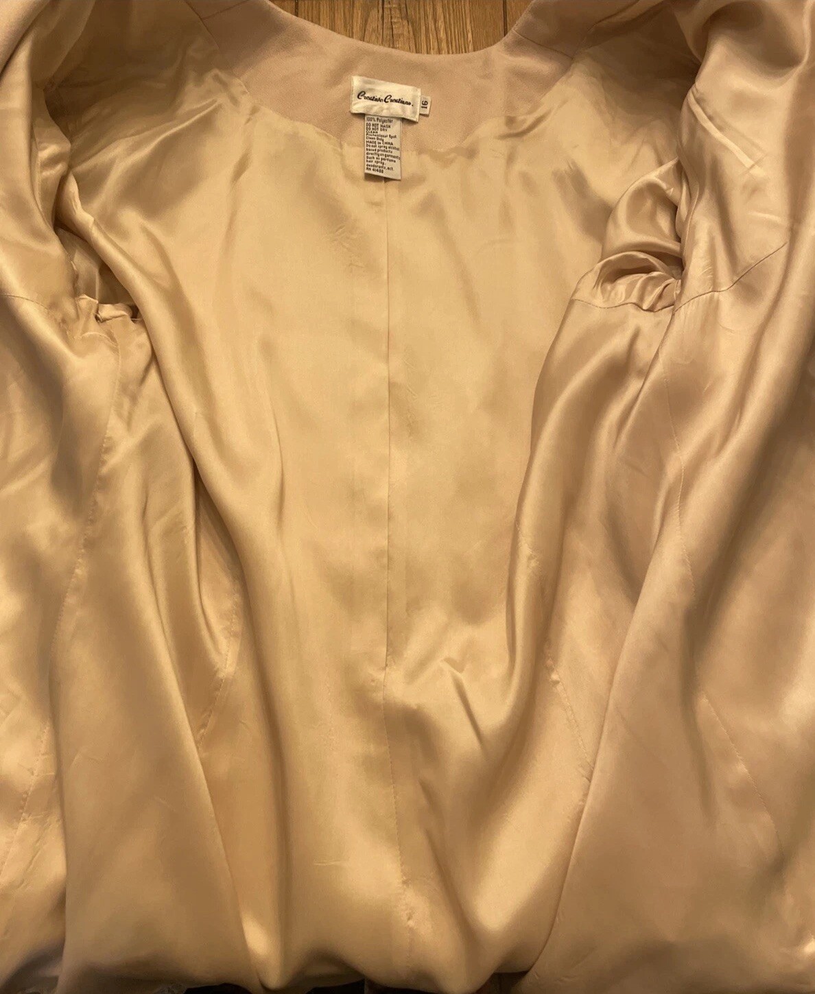 VTG NWT Creative Creations Womens Taupe Beaded Party Cocktail Jacket Dress Sz 16