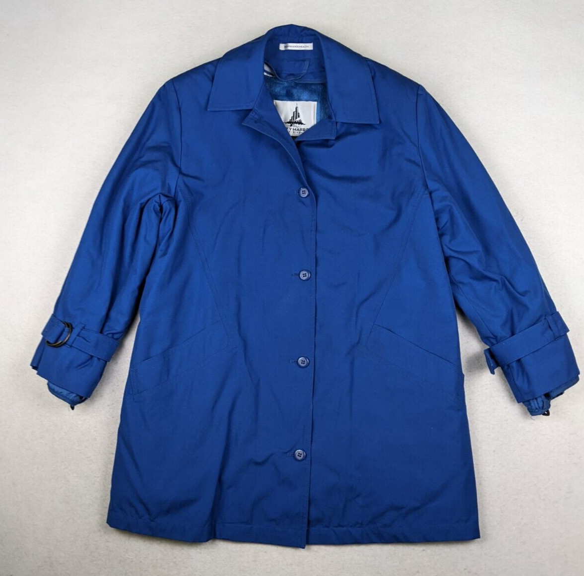 VINTAGE WOMEN&rsquo;S BLUE JACKET COAT – REMOVABLE LINER – MISTY HARBOR – SIZE 12