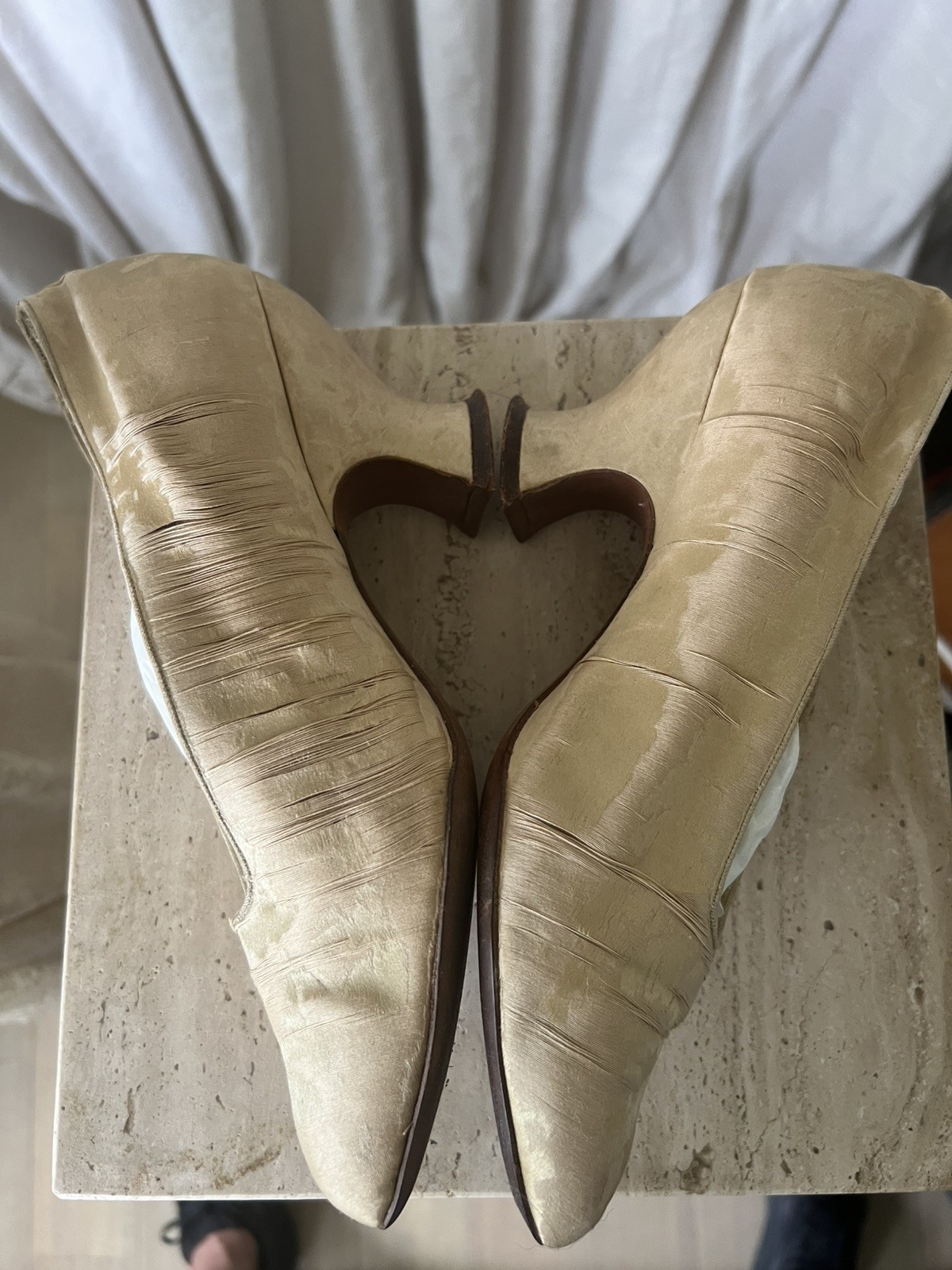 Stunning Antique Edwardian Silk Lace Wedding Dress with Original Shoes