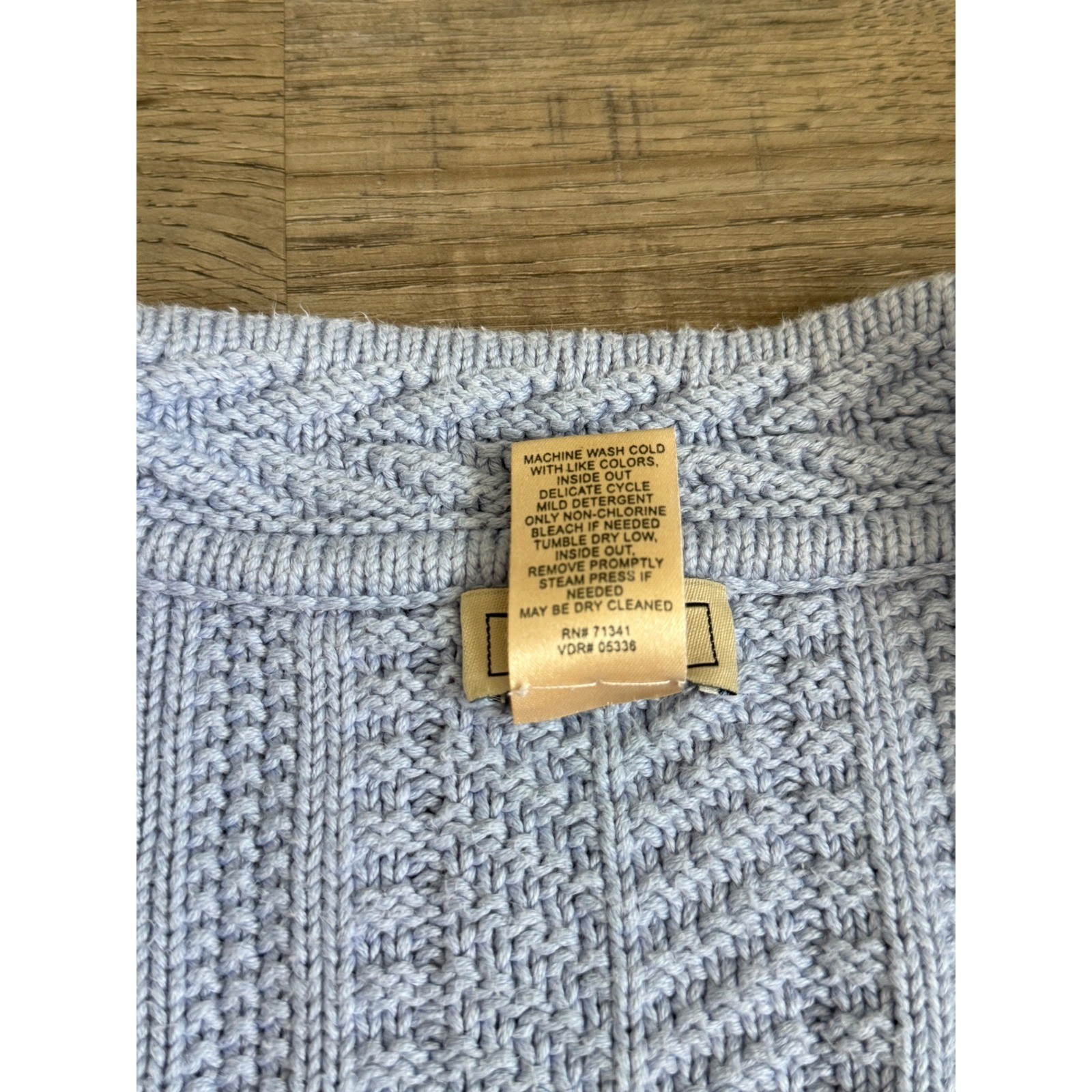 L.L.Bean Cable Knit Cardigan Vintage Cottage Core Sweater Women&rsquo;s Sm Blue