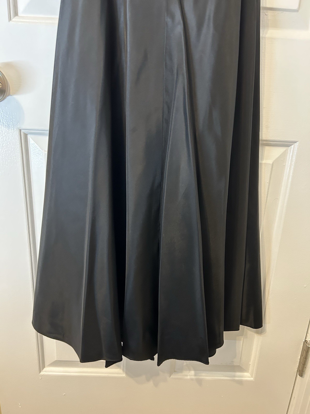 VTG 1950s SZ S Handmade black Satin acetate halter dress Pink Trim NEEDS REPAIRS