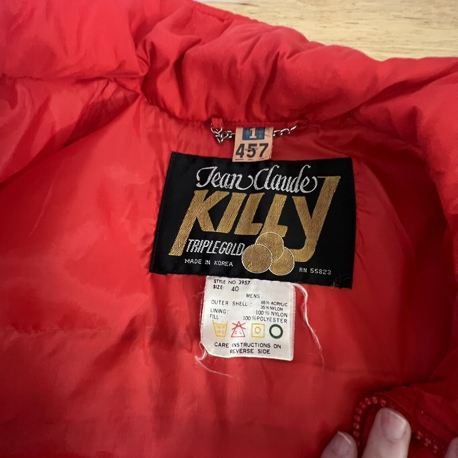Vintage 70s Jean Claude Killy Ski Jacket Womens EU 40 S/M Red Racing Stripe Ski