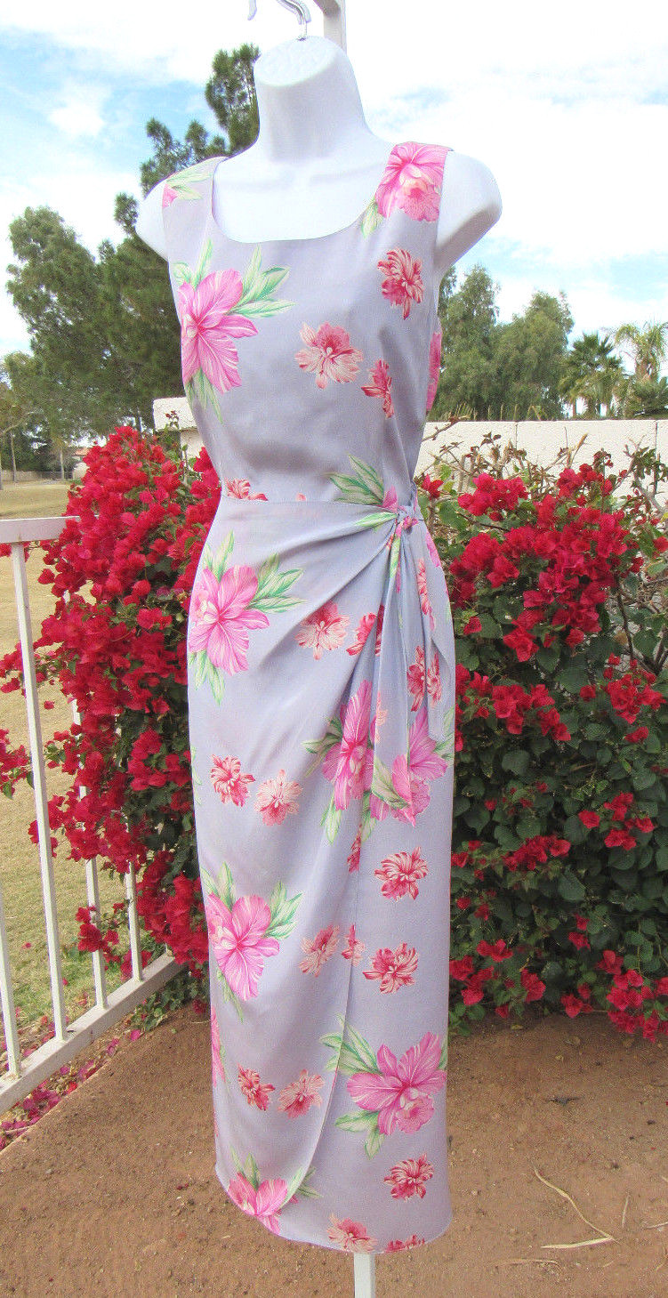 VINTAGE 1990s 2000s SPENSER JEREMY SLEEVELESS SILK FLORAL DRESS TIED OVERLAP