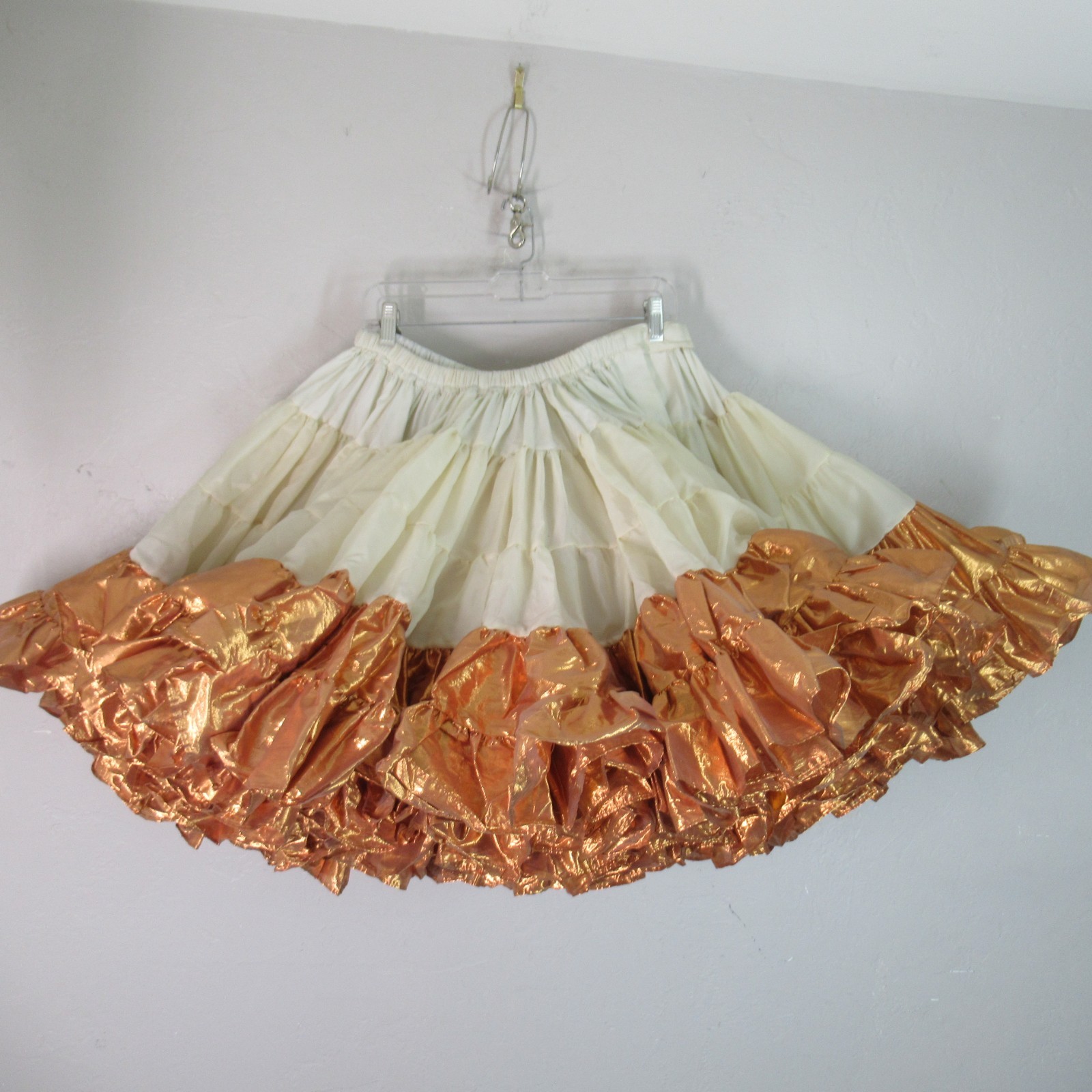 Million Dollar Petticoat Square Dance M Ruffles Metal Copper 3 Tiers 2 Layers