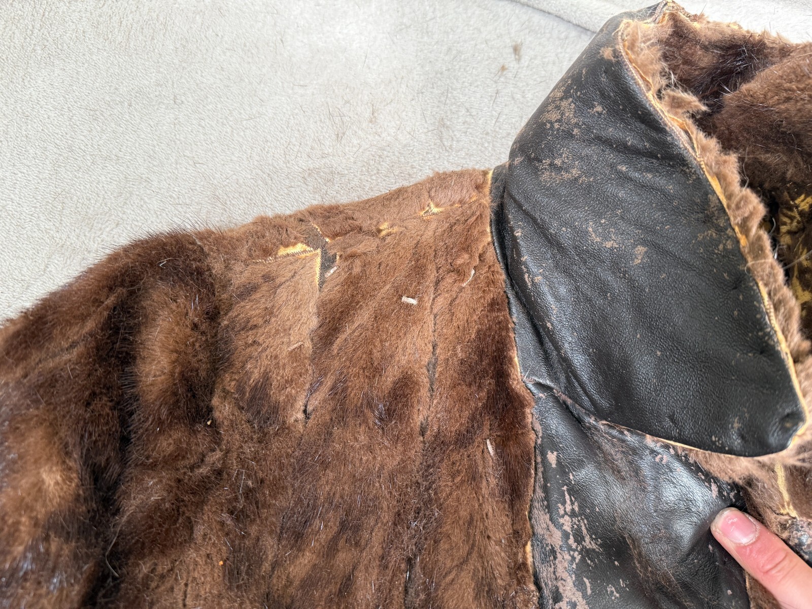 Vintage Arter Jonas BAKER FUR COM Genuine Mink Stole Dark Brown Fur Satin Lined