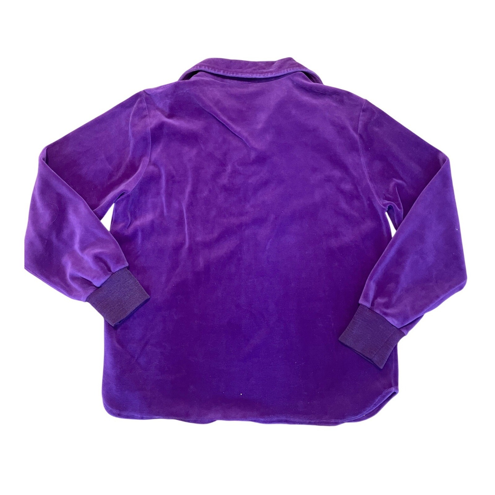Vintage Purple Velour Top Townhouse Pullover Size Large 1990s Made in Korea EUC
