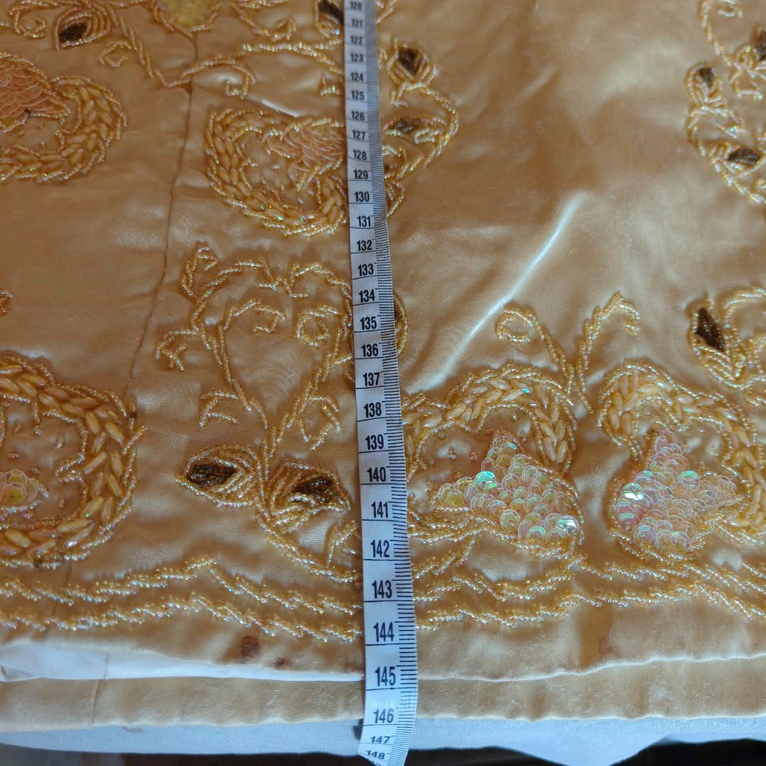 Vintage Algerian Constantine Chemsa Gandoura Gold Embroidered Dress Used