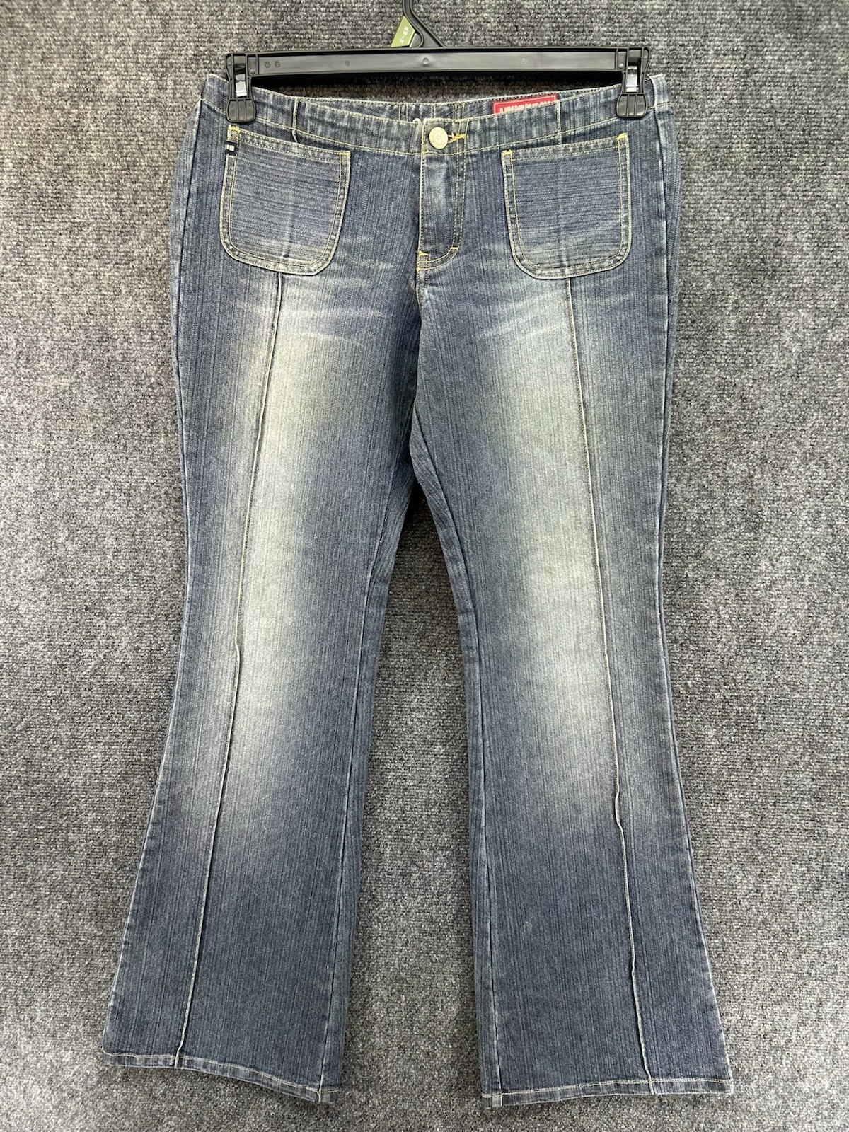 Vtg UnionBay Jeans Juniors 29×30 Low Rise Bootcut Flare Bareback Lace Up Y2K 00s