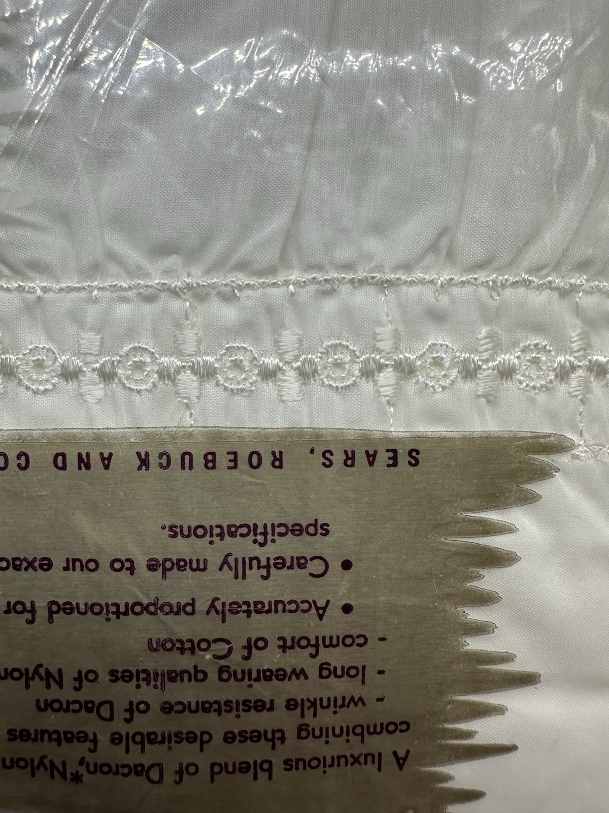 Vintage Charmode Desert Rose Half Slip Petticoat Eyelet Ruffle Large White NOS