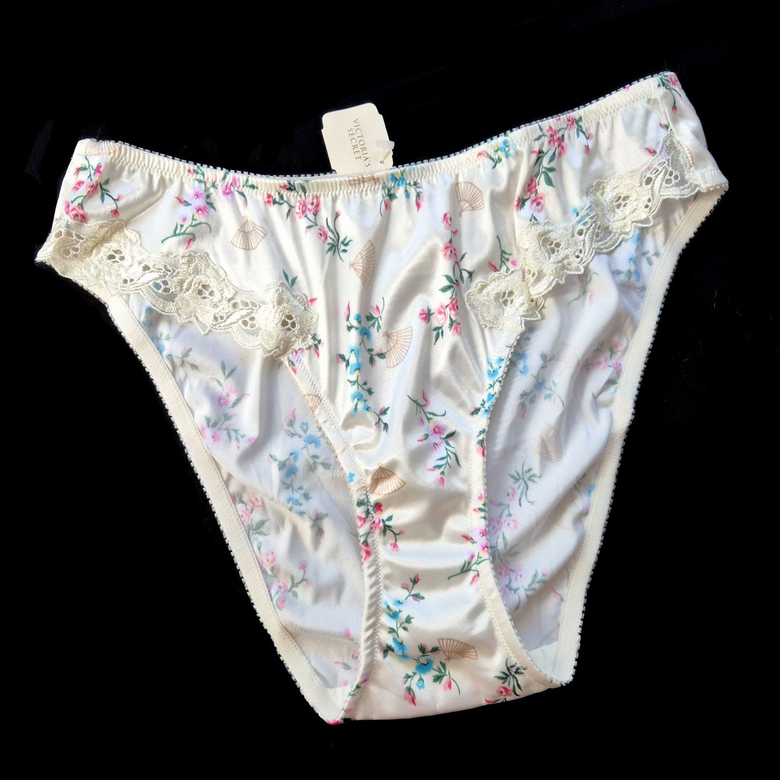 NWT 80s Vintage VICTORIA&rsquo;S SECRET Second Skin SATIN Panties HI-CUT Underwear 7/L